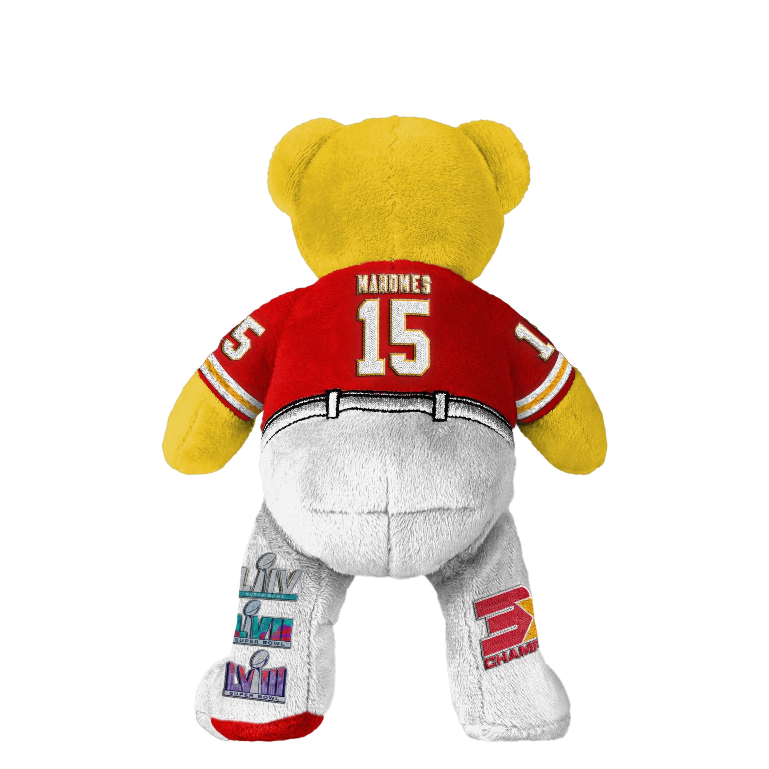 Kansas City Chiefs NFL Super Bowl LVIII Champions 3x Patrick Mahomes Team Beans Embroidered Player Bear - Image 2