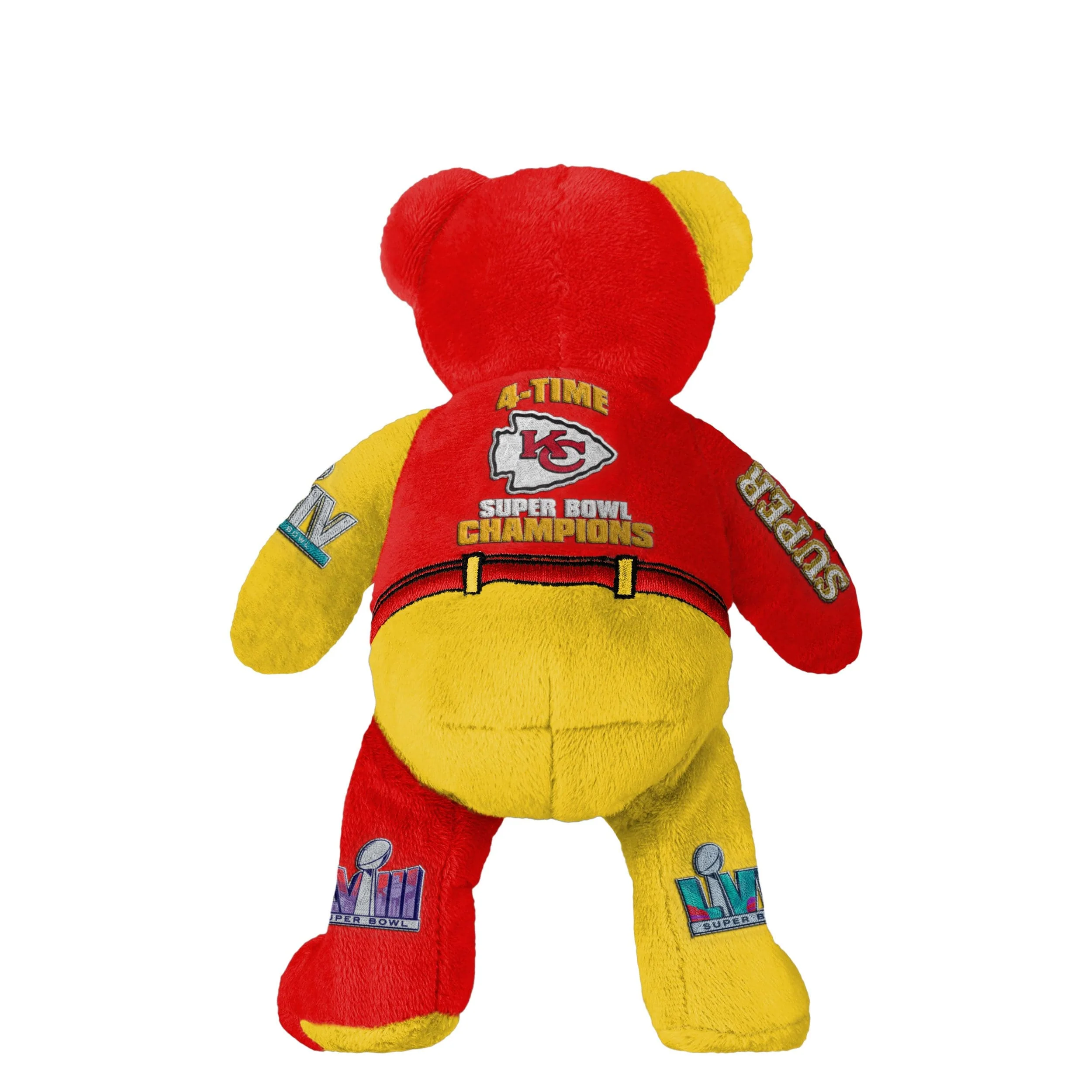 Kansas City Chiefs NFL Super Bowl LVIII Champions 4x Team Beans Embroidered Bear - Image 2