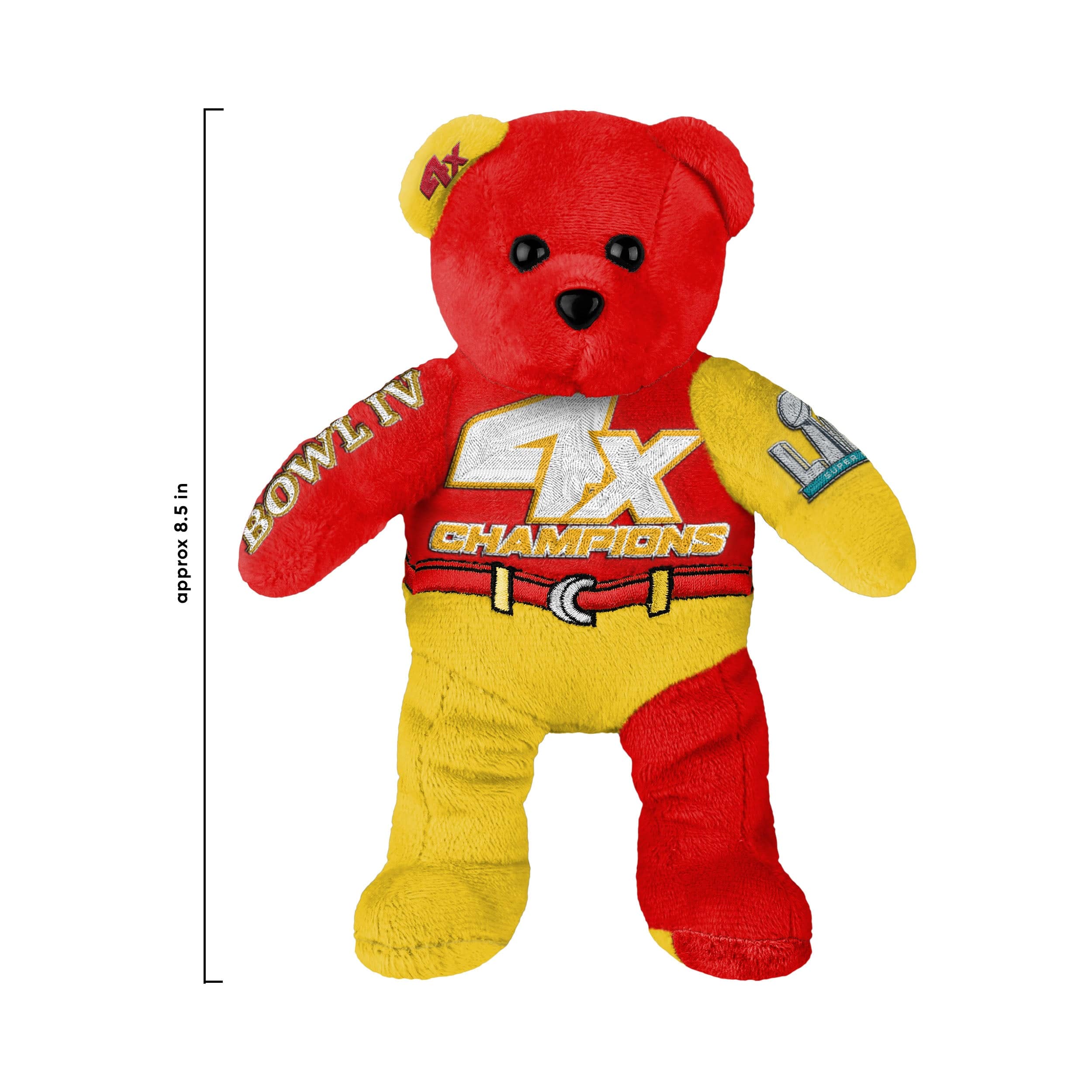 Kansas City Chiefs NFL Super Bowl LVIII Champions 4x Team Beans Embroidered Bear - Image 3