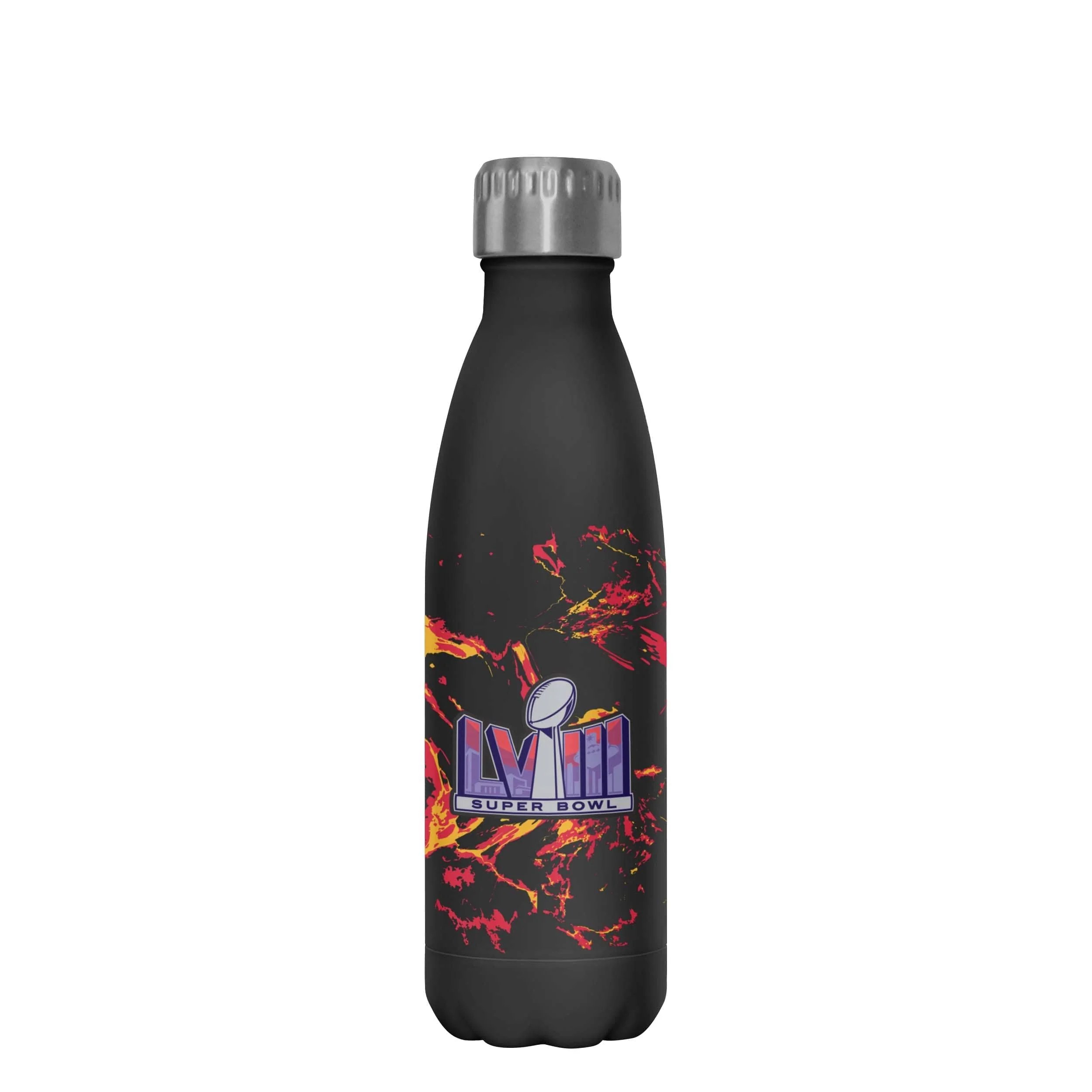 Kansas City Chiefs NFL Super Bowl LVIII Champions Black Marble 17 oz Stainless Steel Bottle - Image 2