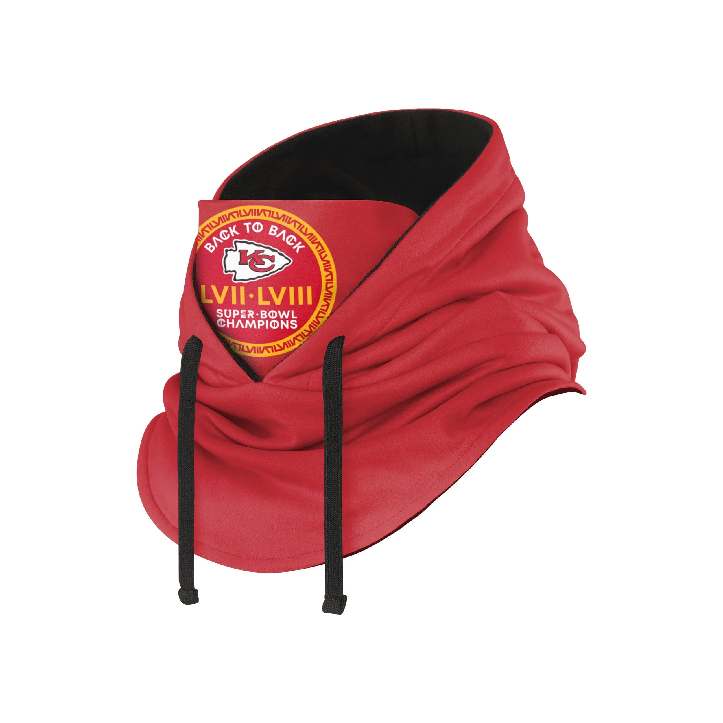 Kansas City Chiefs NFL Super Bowl LVIII Champions Drawstring Hooded Gaiter - Image 2