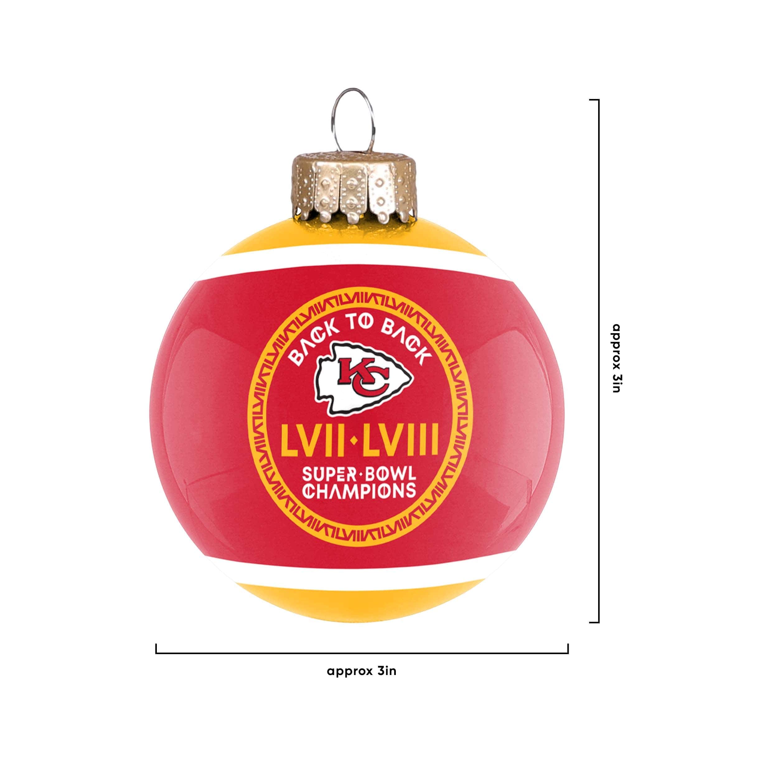 Kansas City Chiefs NFL Super Bowl LVIII Champions Glass Ball Ornament - Image 2