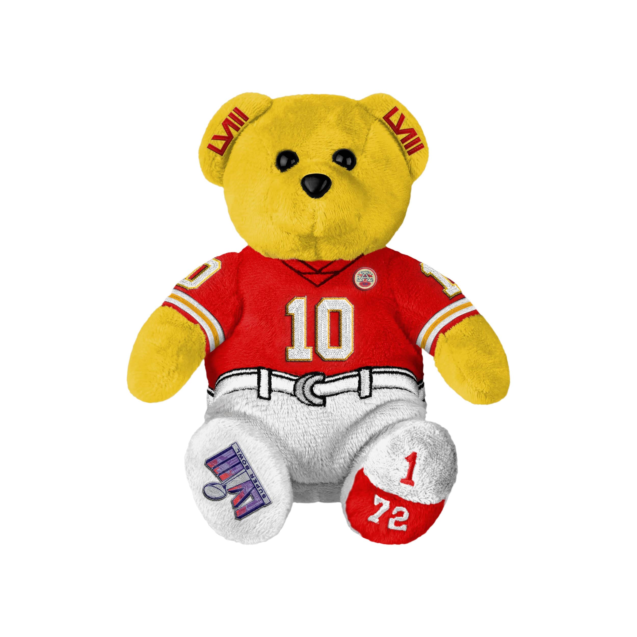 Kansas City Chiefs NFL Super Bowl LVIII Champions Isiah Pacheco Team Beans Embroidered Player Bear - Image 4