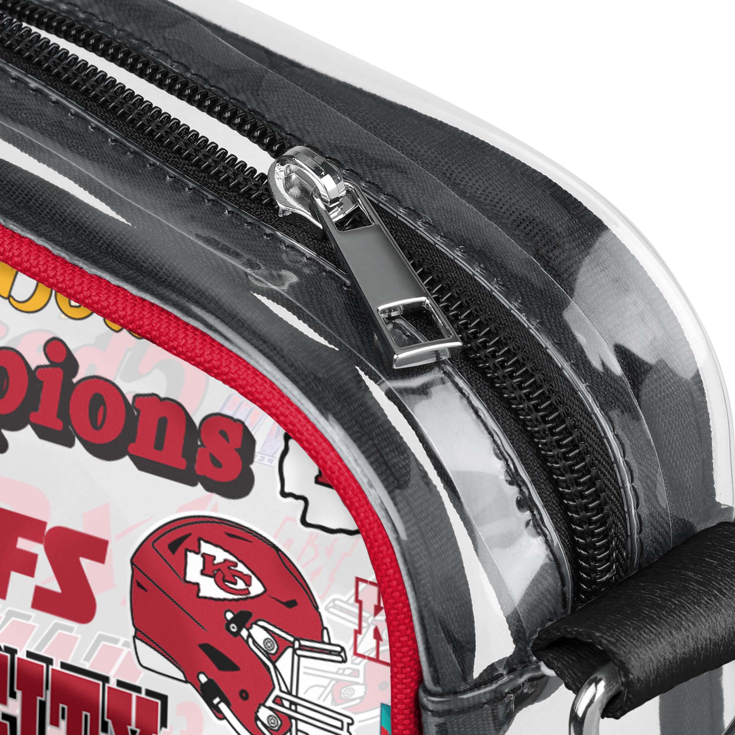 Kansas City Chiefs NFL Super Bowl LVIII Champions Repeat Retro Print Clear Crossbody Bag - Image 4