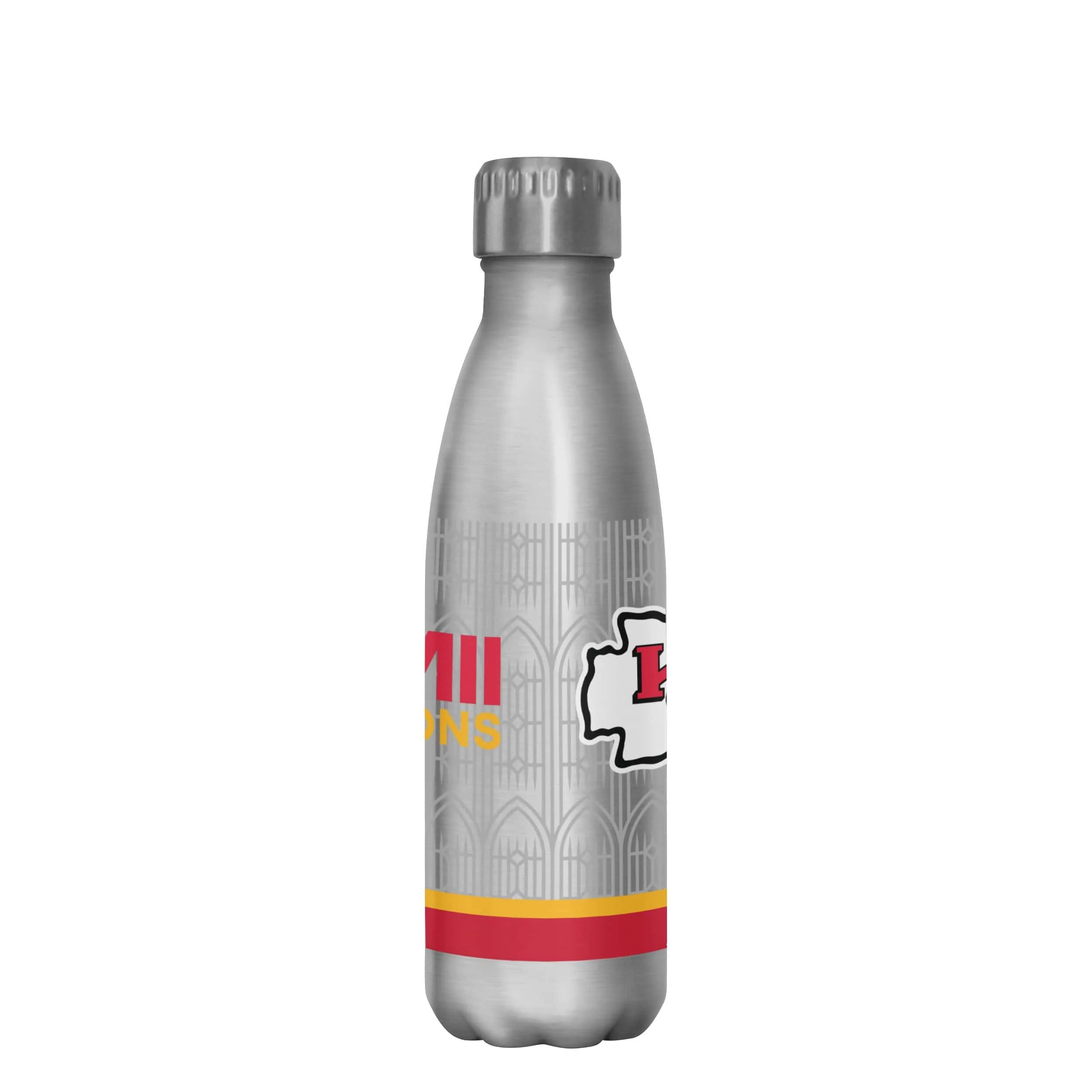 Kansas City Chiefs NFL Super Bowl LVIII Champions Silver 17 oz Stainless Steel Bottle - Image 3