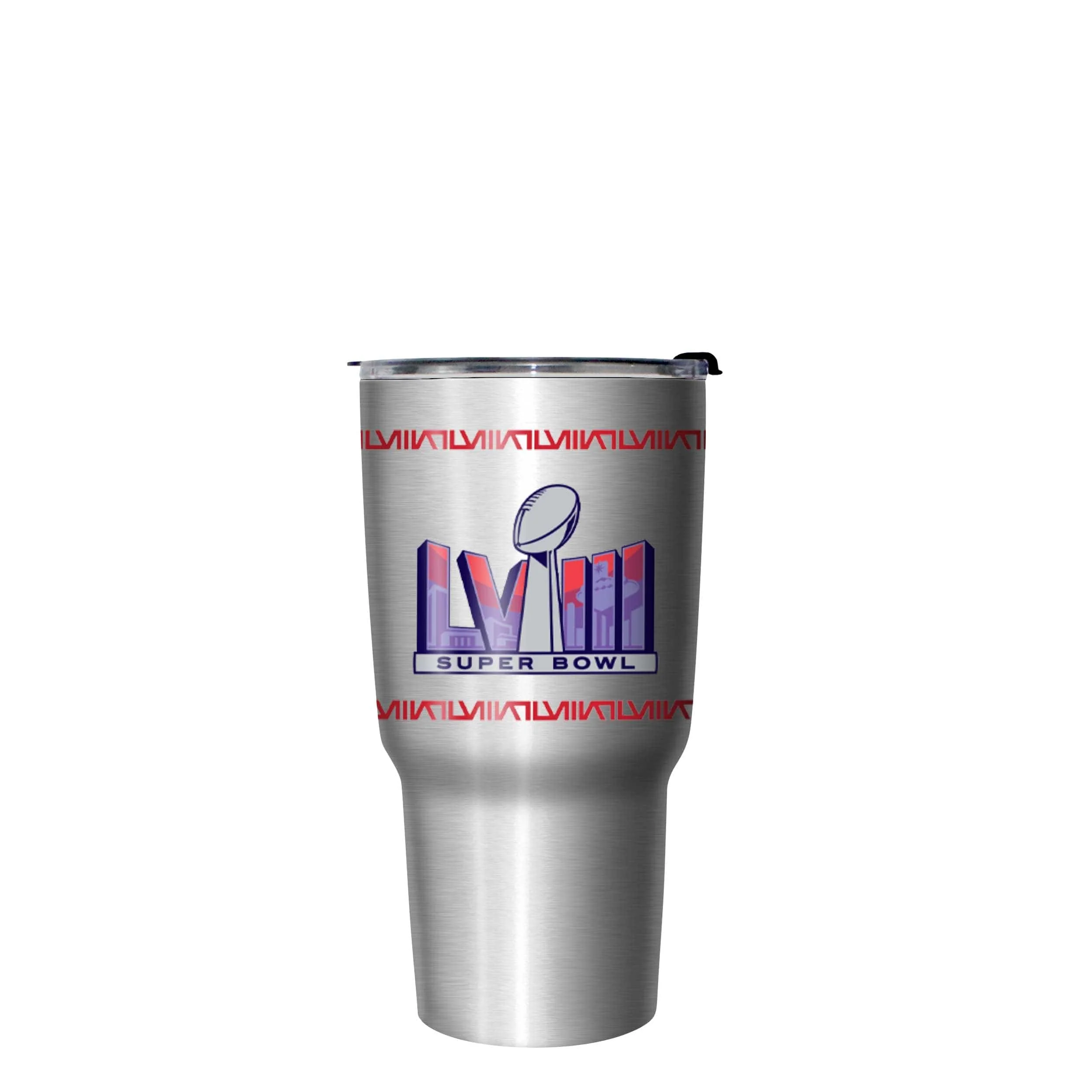 Kansas City Chiefs NFL Super Bowl LVIII Champions Silver Diamond 27 oz Stainless Steel Tumbler - Image 2