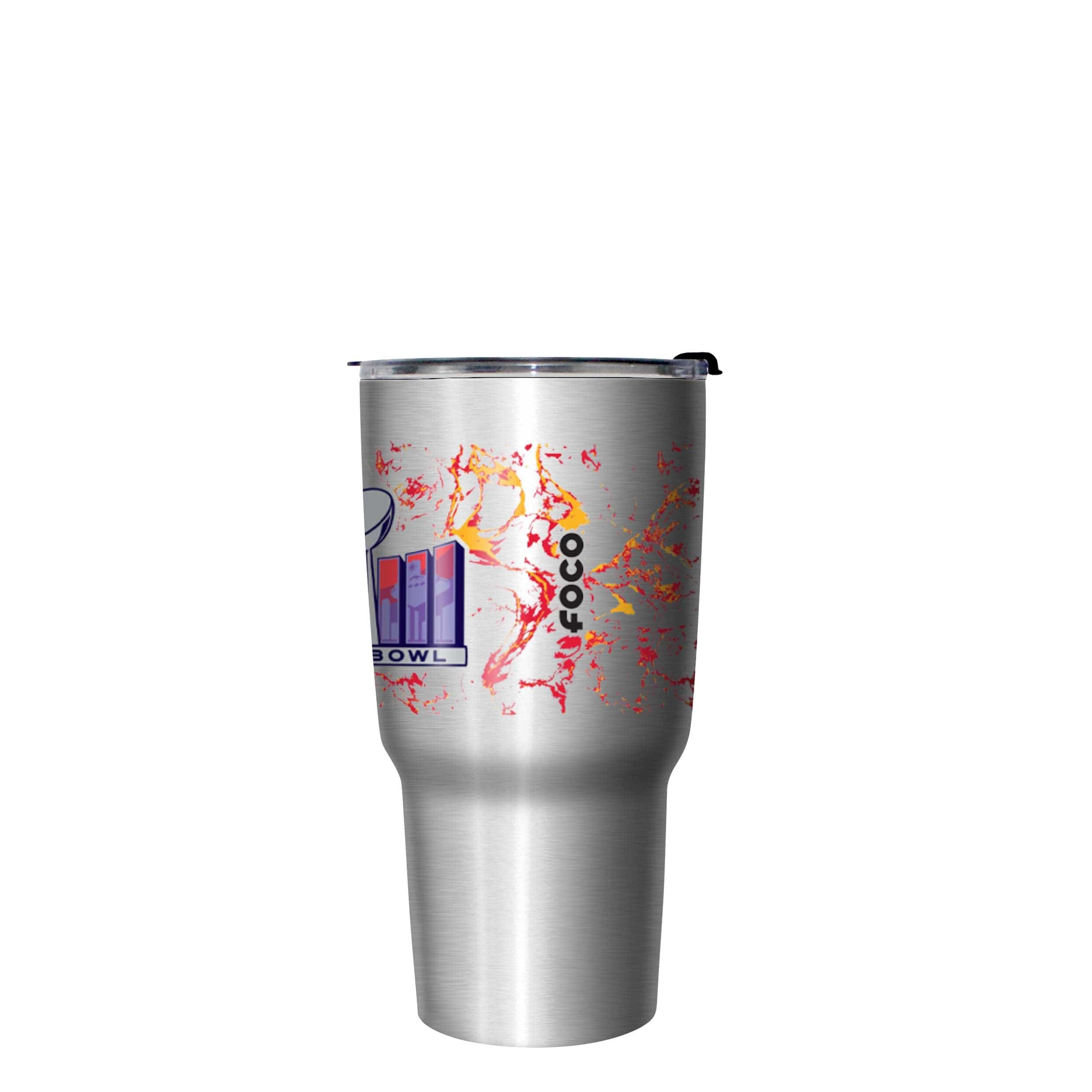 Kansas City Chiefs NFL Super Bowl LVIII Champions Silver Marble 27 oz Stainless Steel Tumbler - Image 3