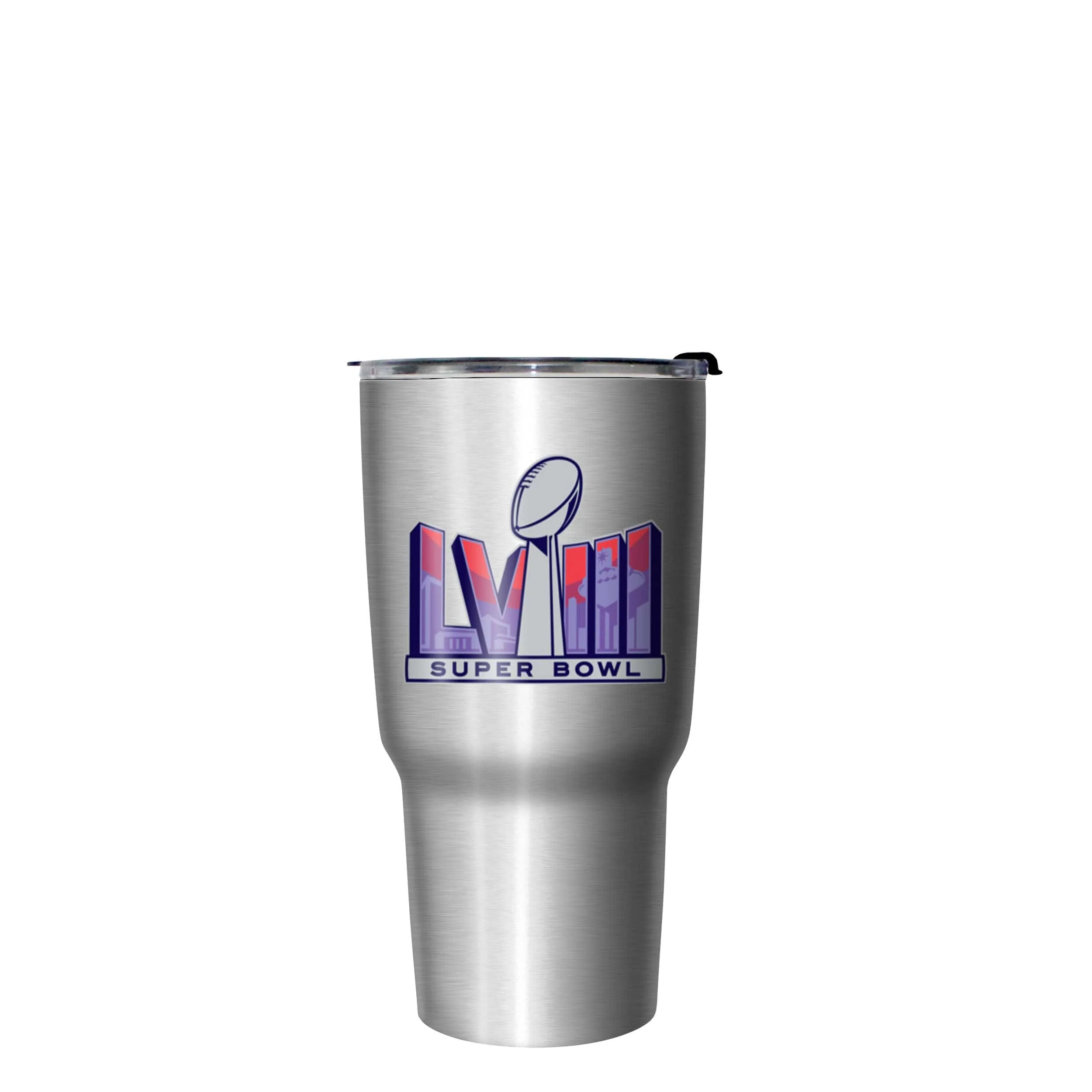 Kansas City Chiefs NFL Super Bowl LVIII Silver 27 oz Stainless Steel Tumbler - Image 2