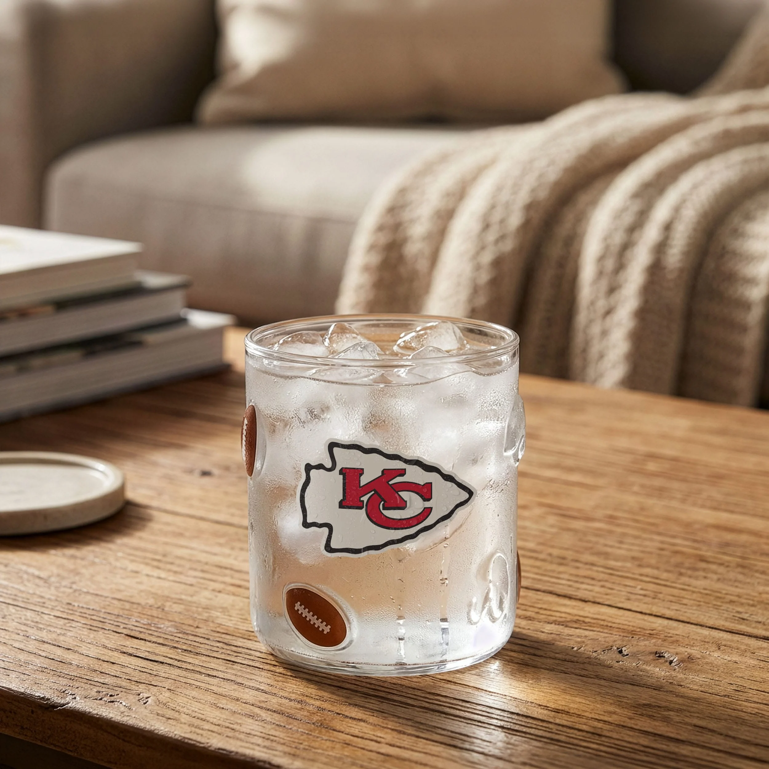 Kansas City Chiefs NFL Team Logo 17 oz Glass Cup (PREORDER - SHIPS MID JUNE) - Image 3