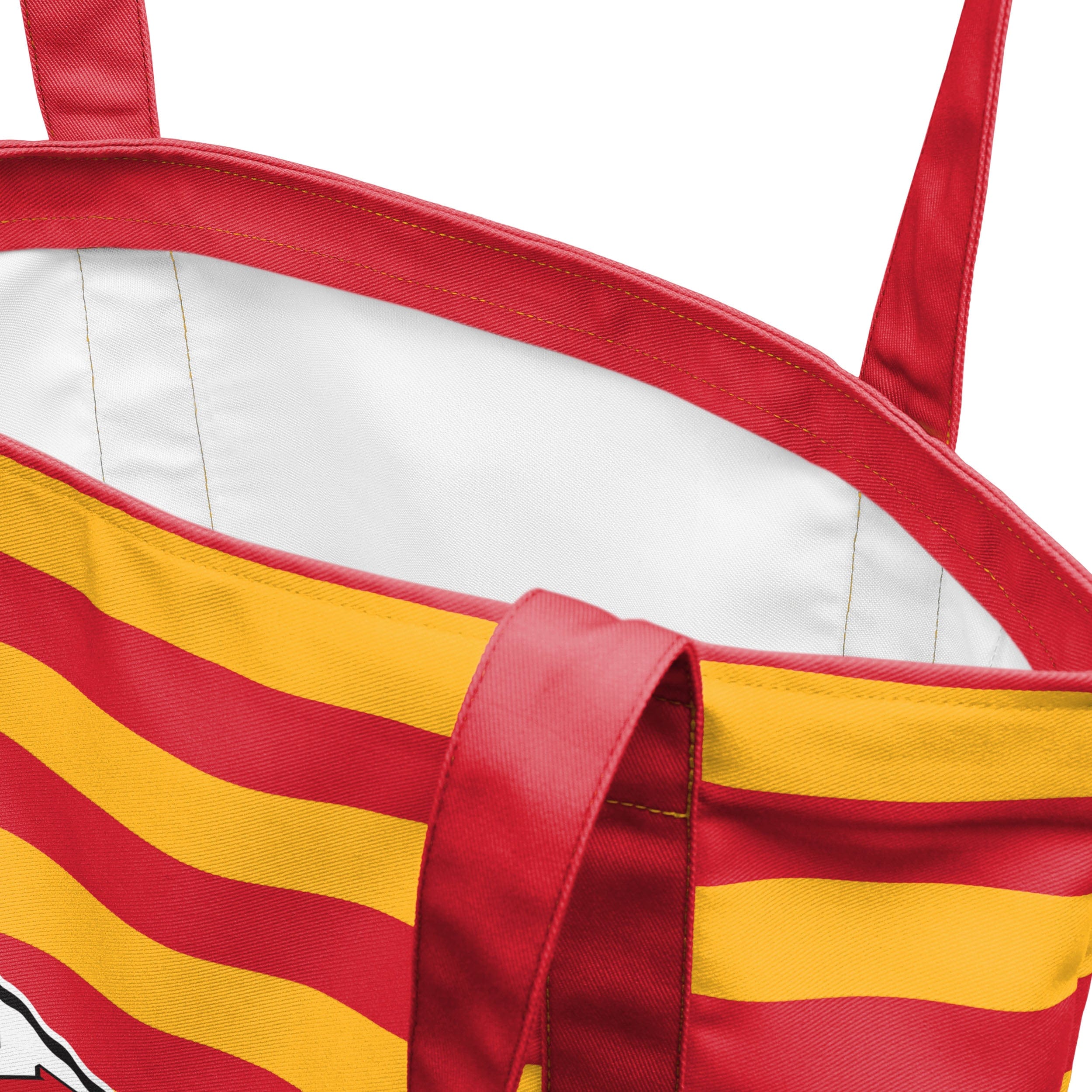 Kansas City Chiefs NFL Team Stripe Canvas Tote Bag - Image 4