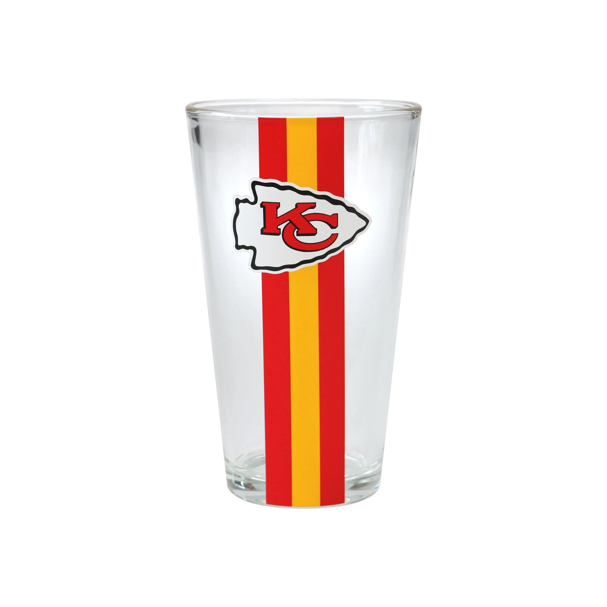 Kansas City Chiefs NFL Team Stripe Pint Glass