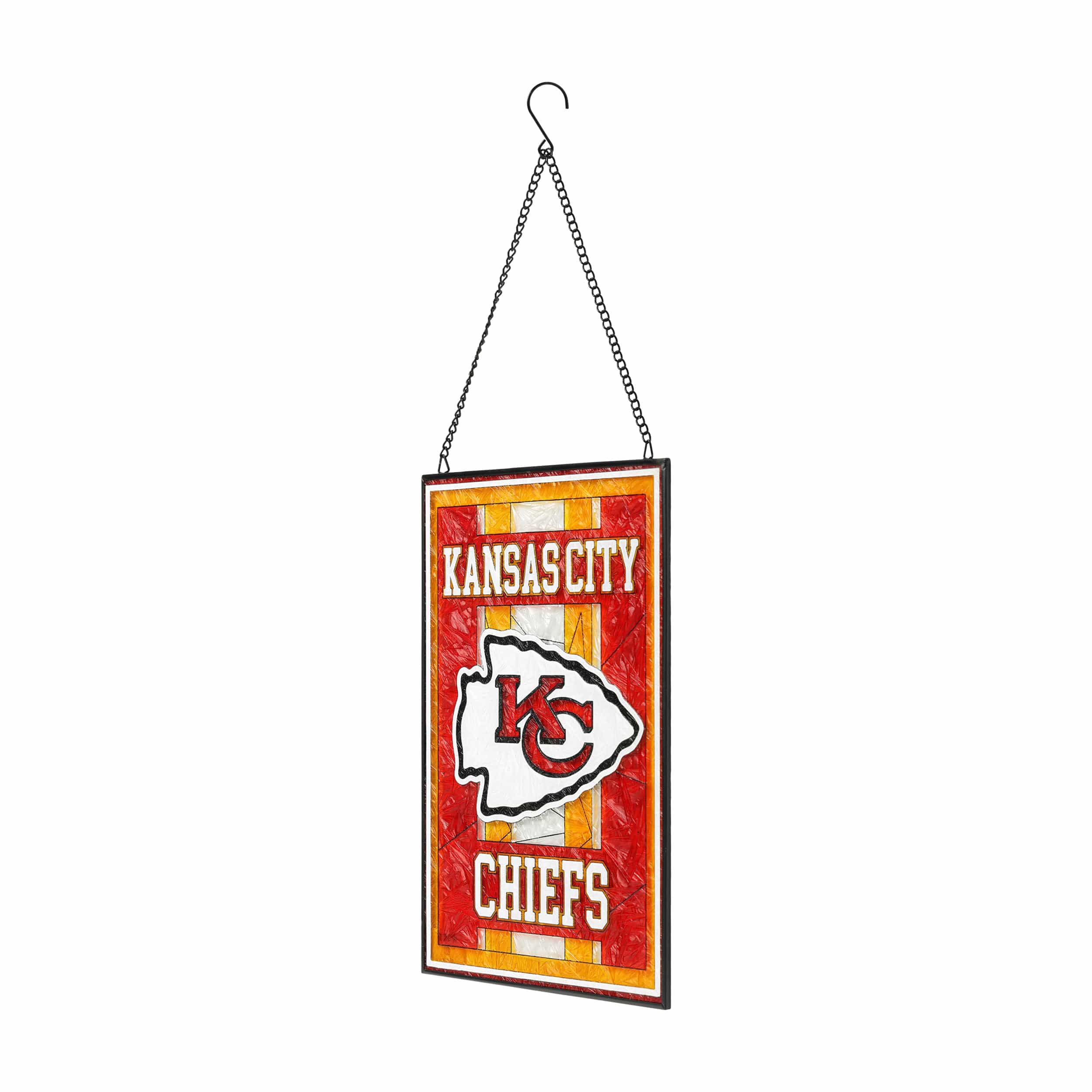 Kansas City Chiefs NFL Team Stripe Stain Glass Sign - Image 2