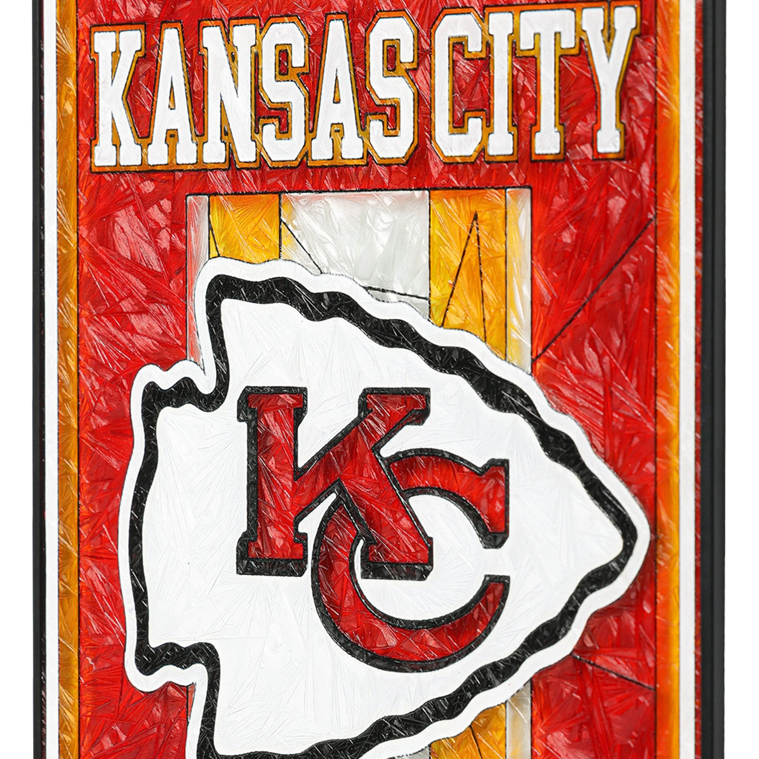 Kansas City Chiefs NFL Team Stripe Stain Glass Sign - Image 5