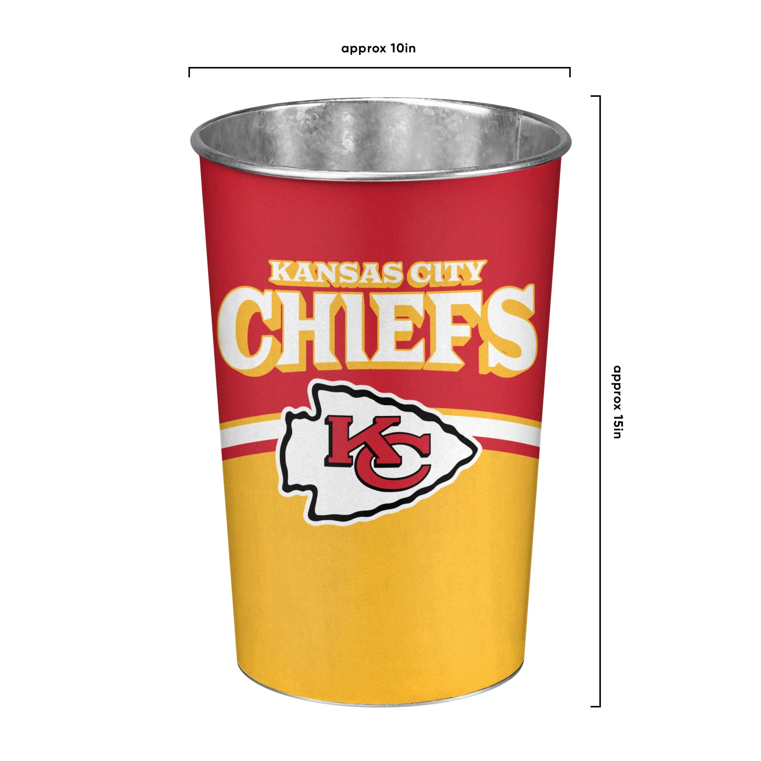 Kansas City Chiefs NFL Team Stripe Waste Basket - Image 4