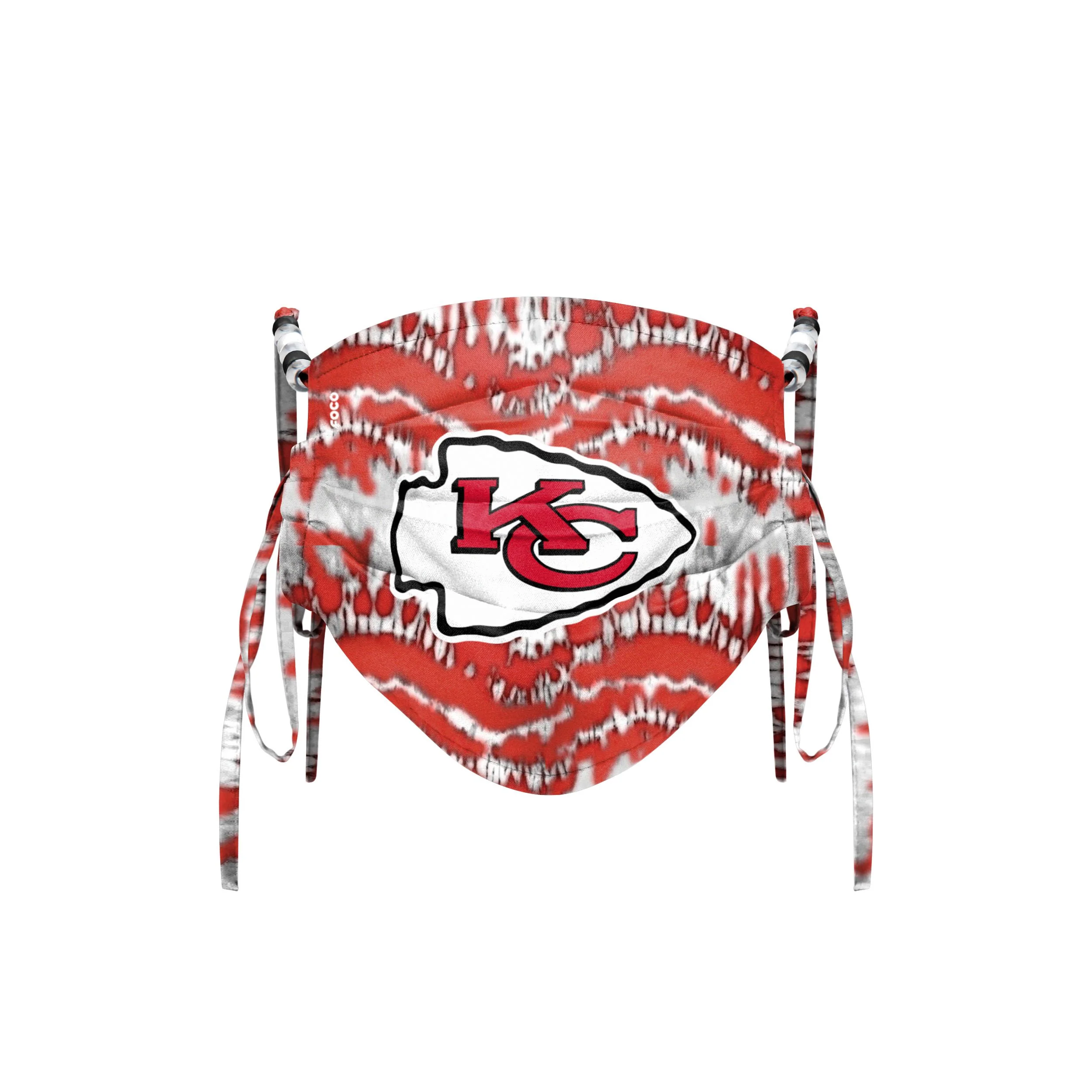 Kansas City Chiefs NFL Tie-Dye Beaded Tie-Back Face Cover - Image 2