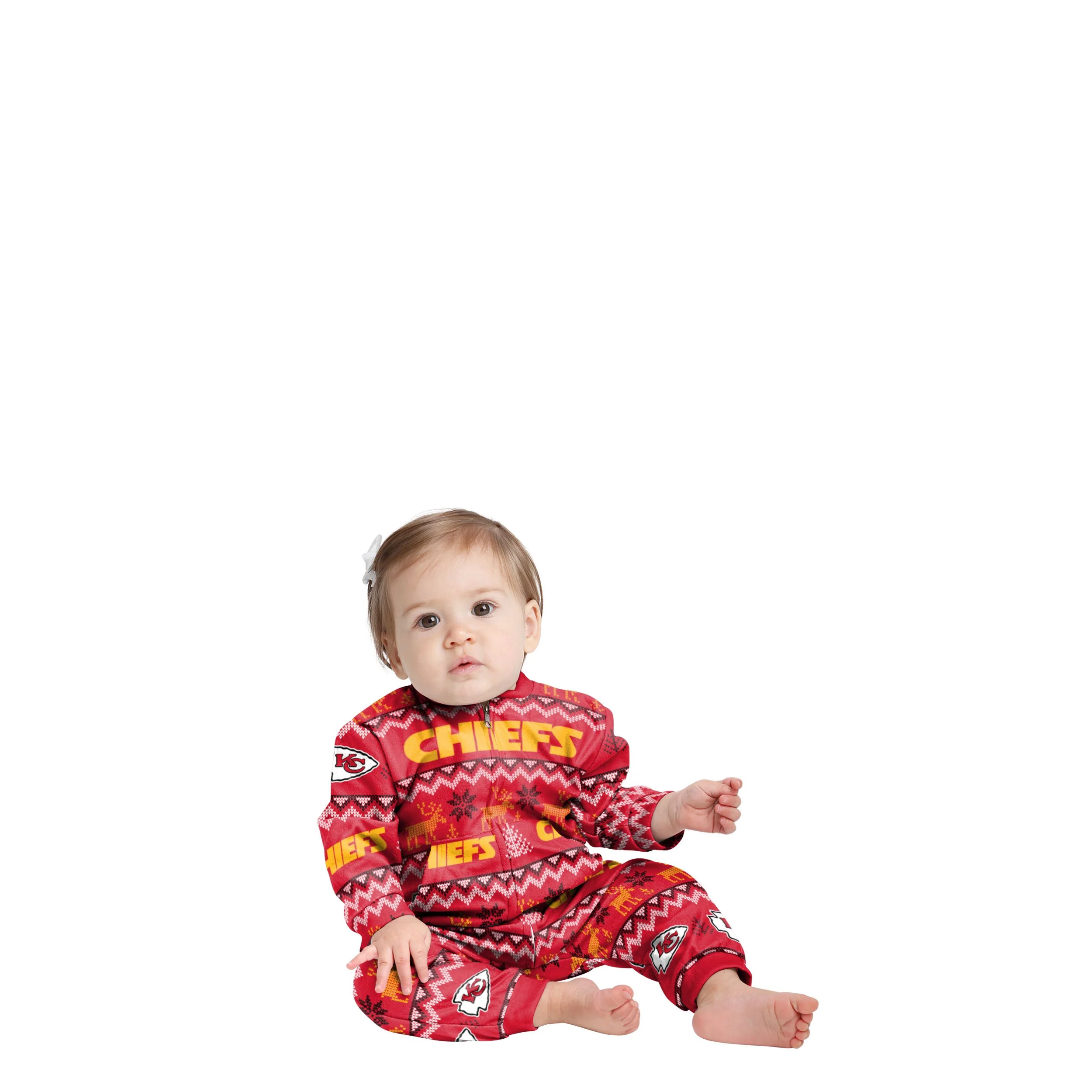 Kansas City Chiefs NFL Ugly Pattern Family Holiday Pajamas - Image 2