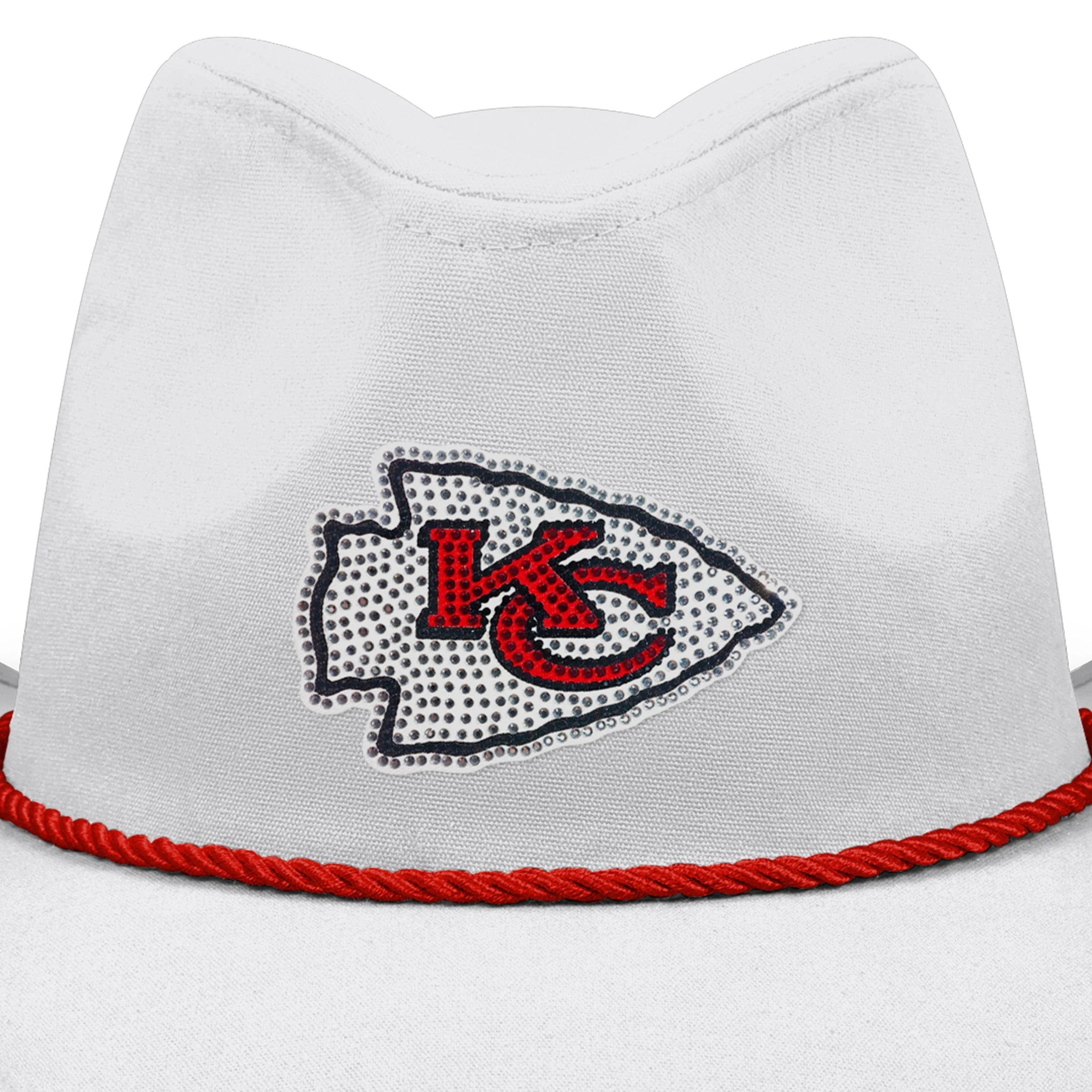 Kansas City Chiefs NFL White Rhinestone Logo Cowboy Hat - Image 2