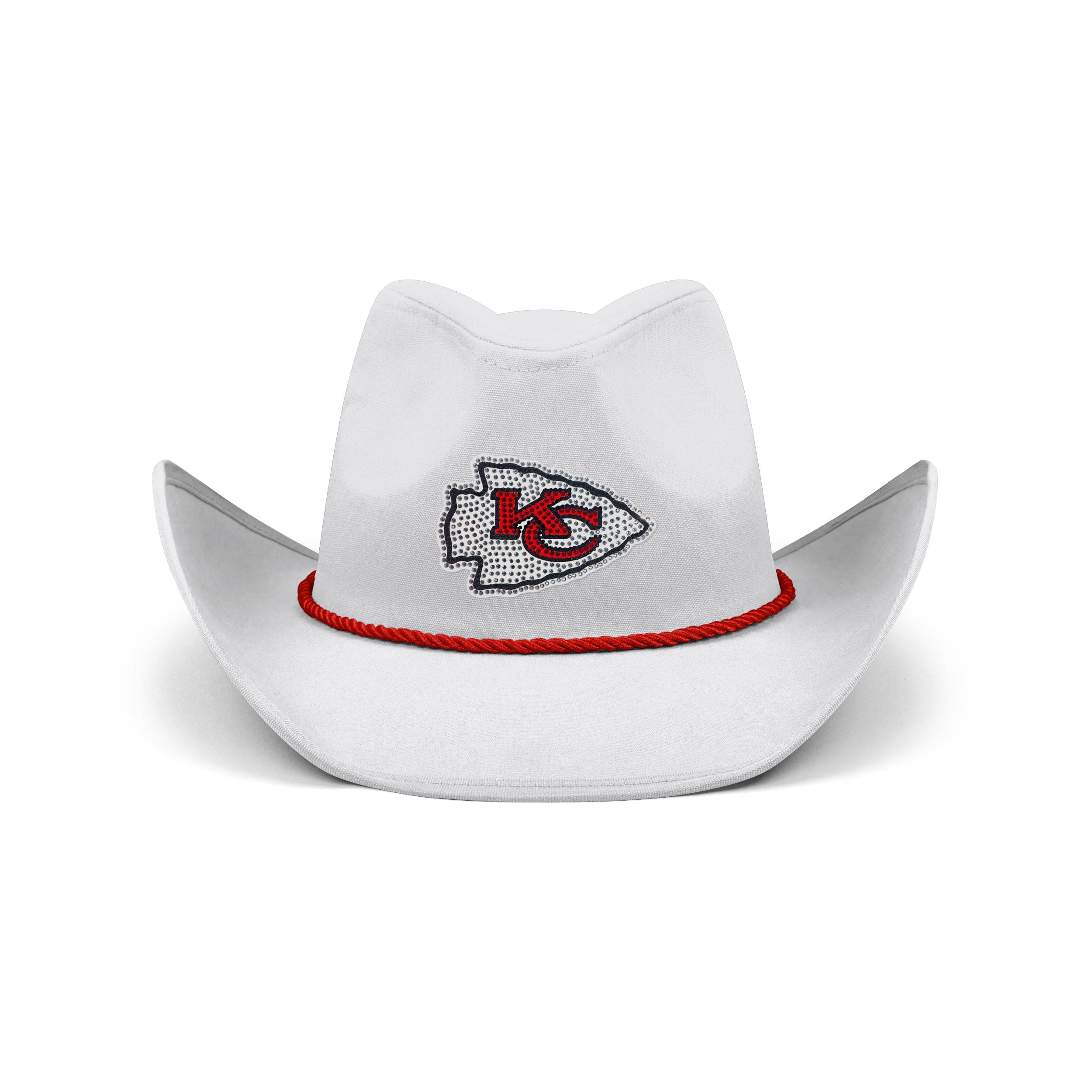 Kansas City Chiefs NFL White Rhinestone Logo Cowboy Hat - Image 3