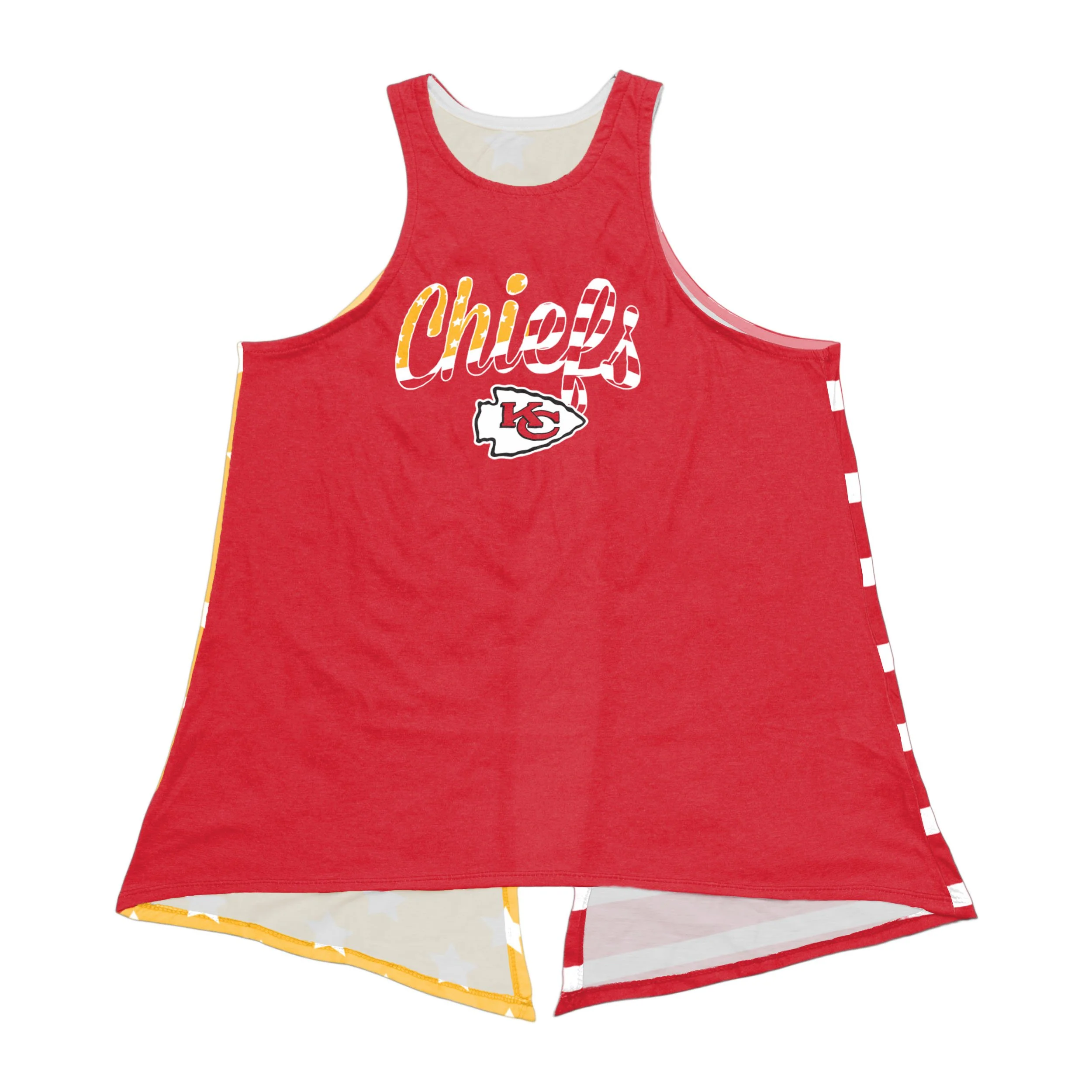 Kansas City Chiefs NFL Womens Americana Tie-Breaker Sleeveless Top - Image 3