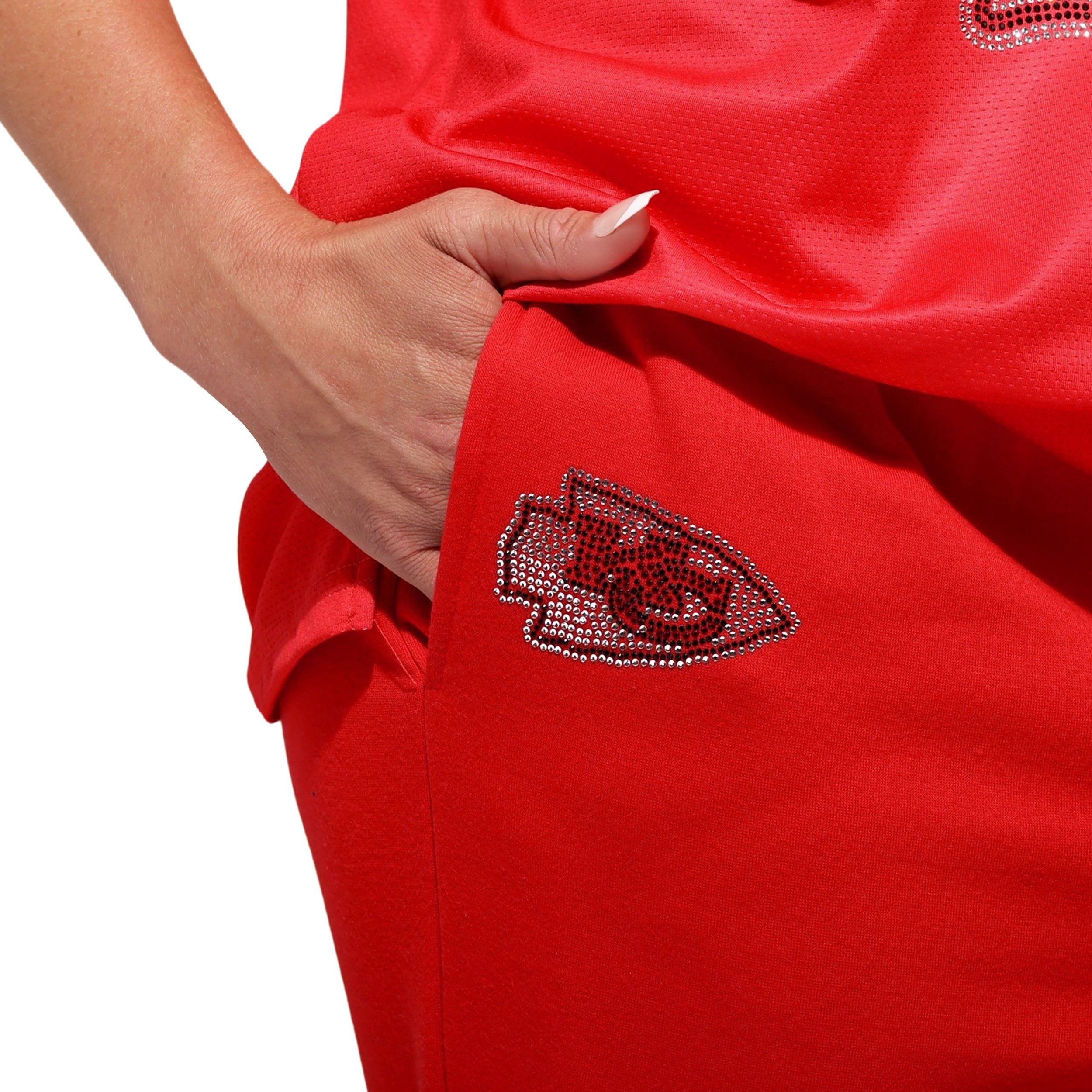 Kansas City Chiefs NFL Womens Big Wordmark Rhinestone Sweatpants - Image 3