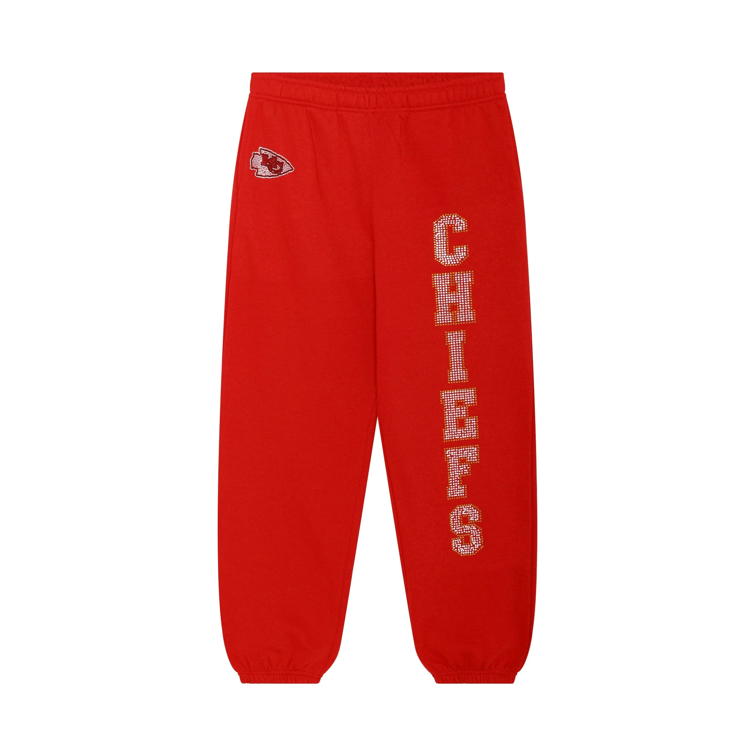 Kansas City Chiefs NFL Womens Big Wordmark Rhinestone Sweatpants - Image 6