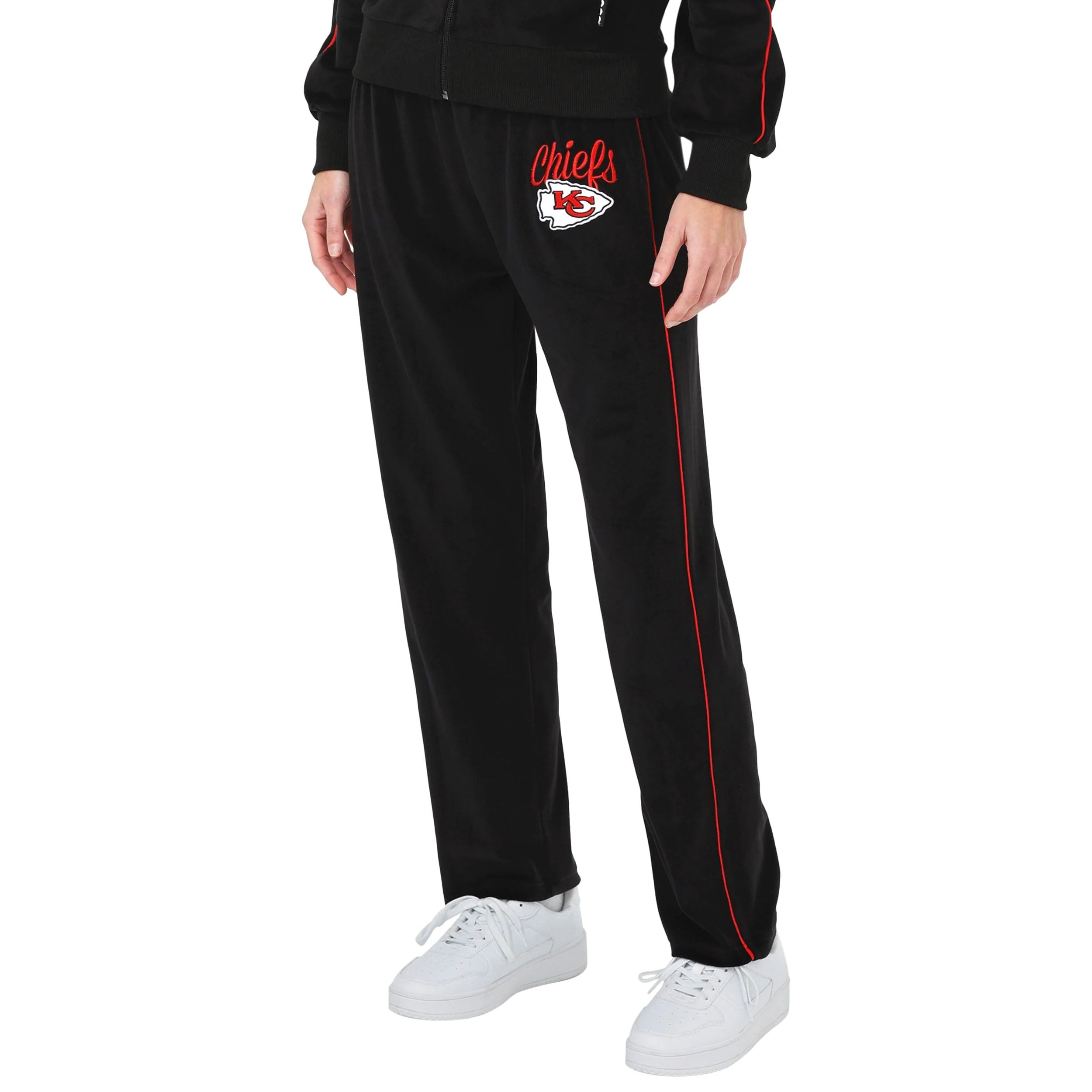 Kansas City Chiefs NFL Womens Black Velour Pants