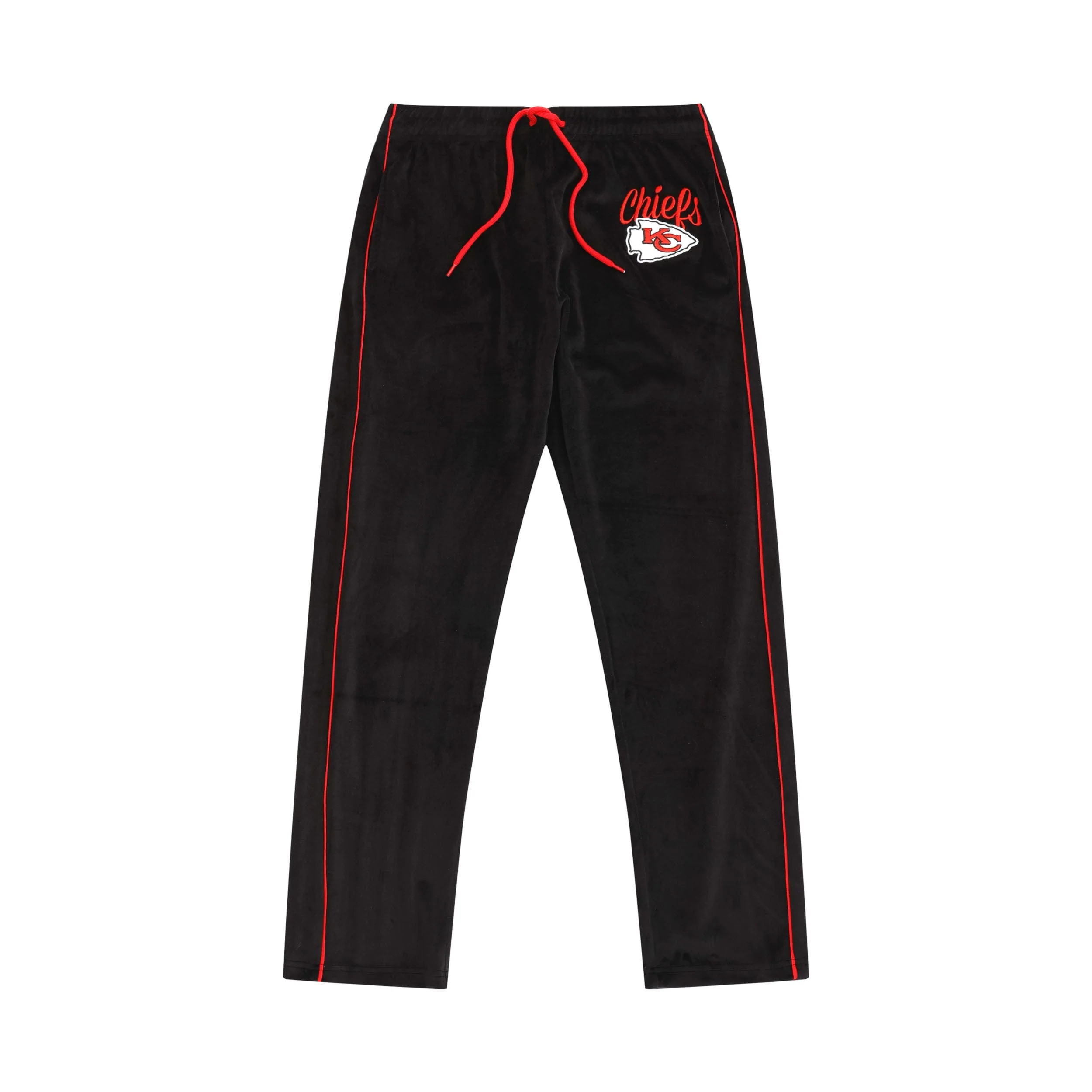 Kansas City Chiefs NFL Womens Black Velour Pants - Image 4
