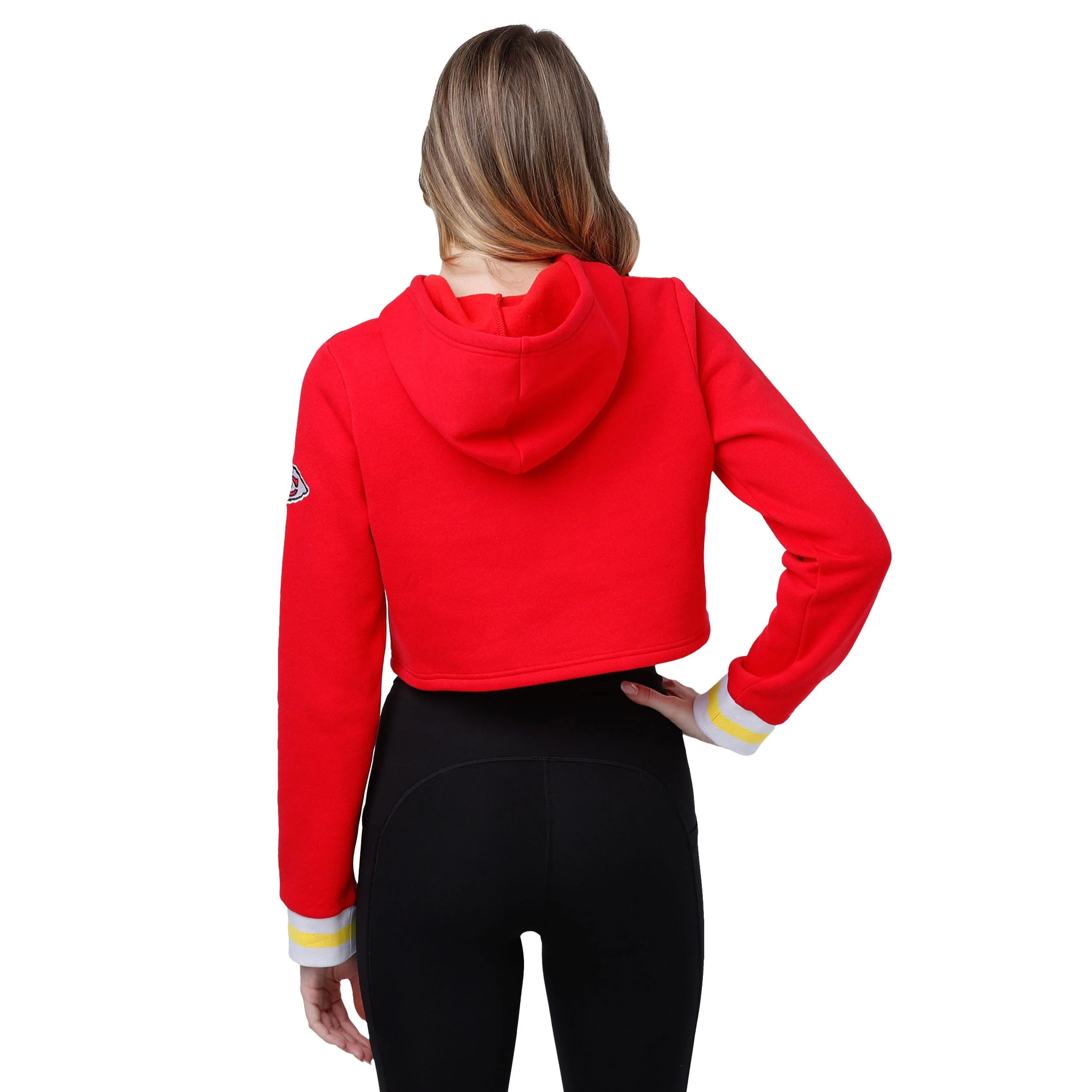 Kansas City Chiefs NFL Womens Cropped Chenille Hoodie - Image 2