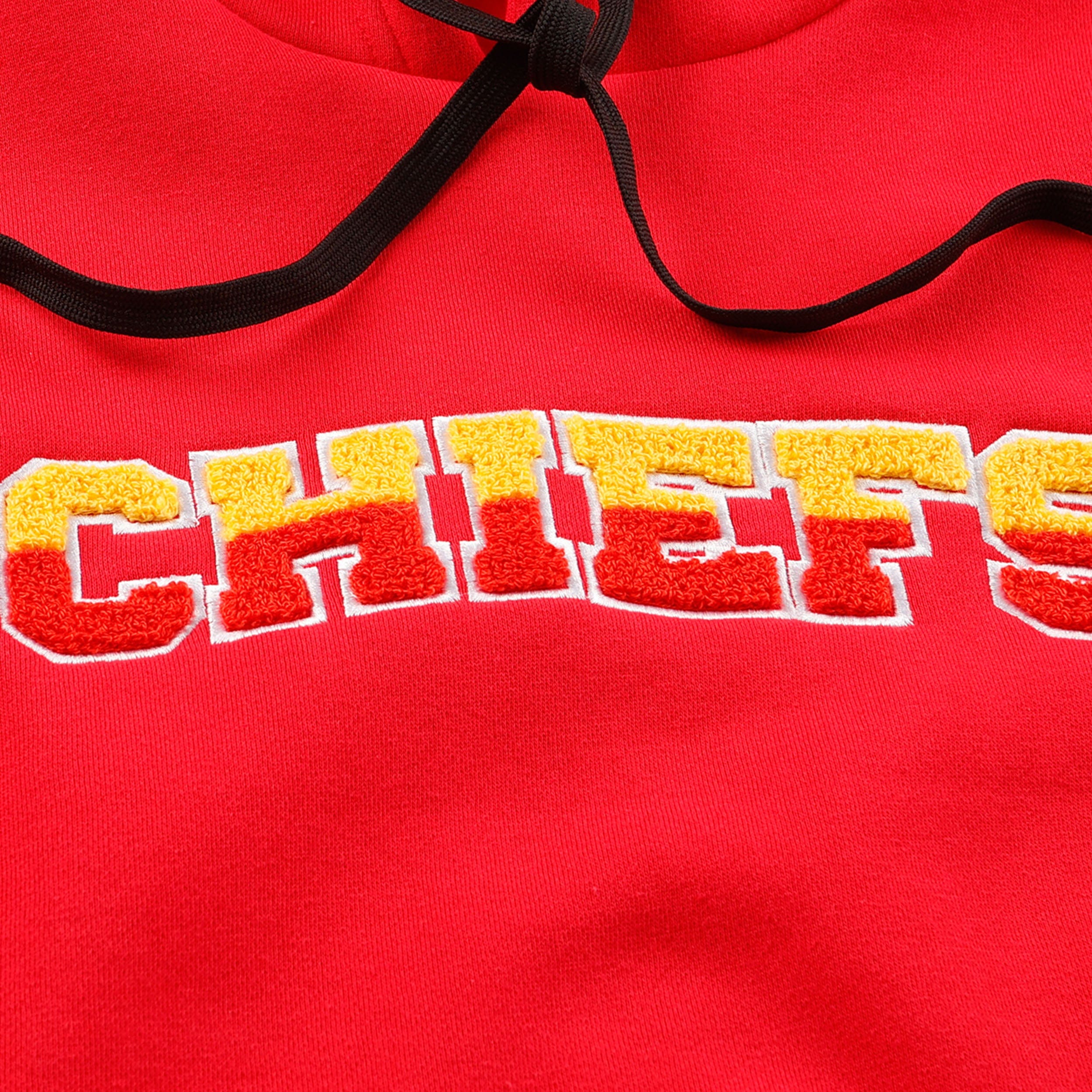 Kansas City Chiefs NFL Womens Cropped Chenille Hoodie - Image 3