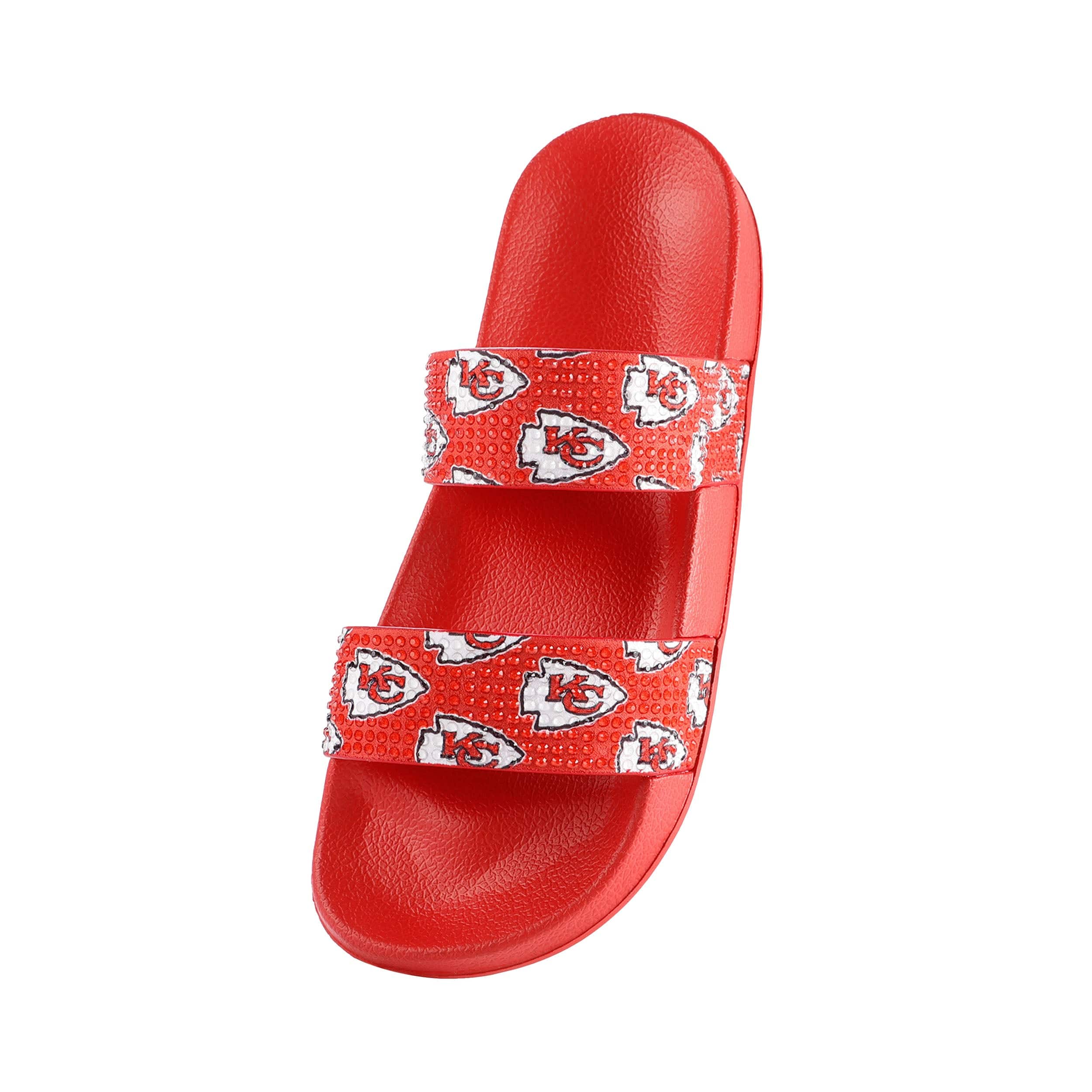 Kansas City Chiefs NFL Womens Double Strap Shimmer Sandal - Image 3