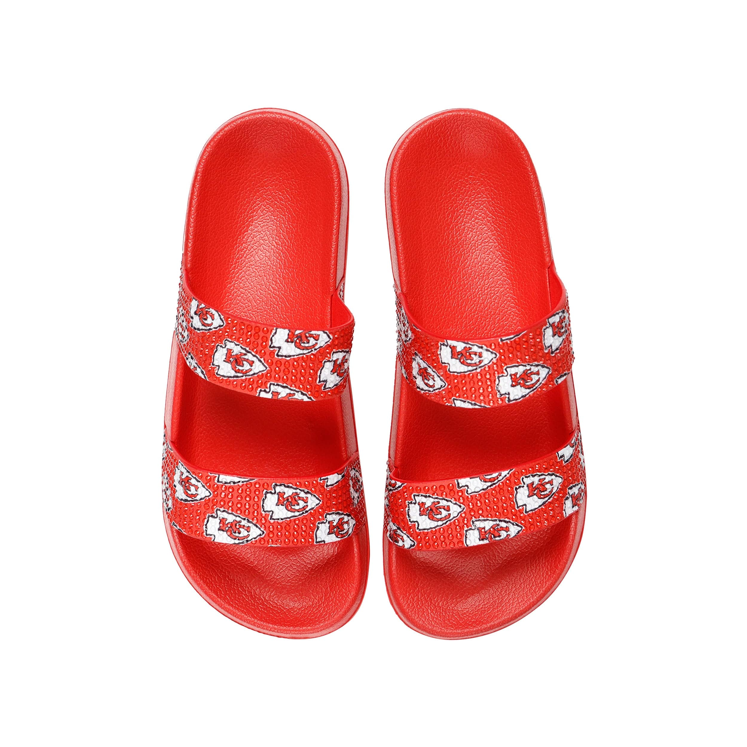 Kansas City Chiefs NFL Womens Double Strap Shimmer Sandal - Image 4