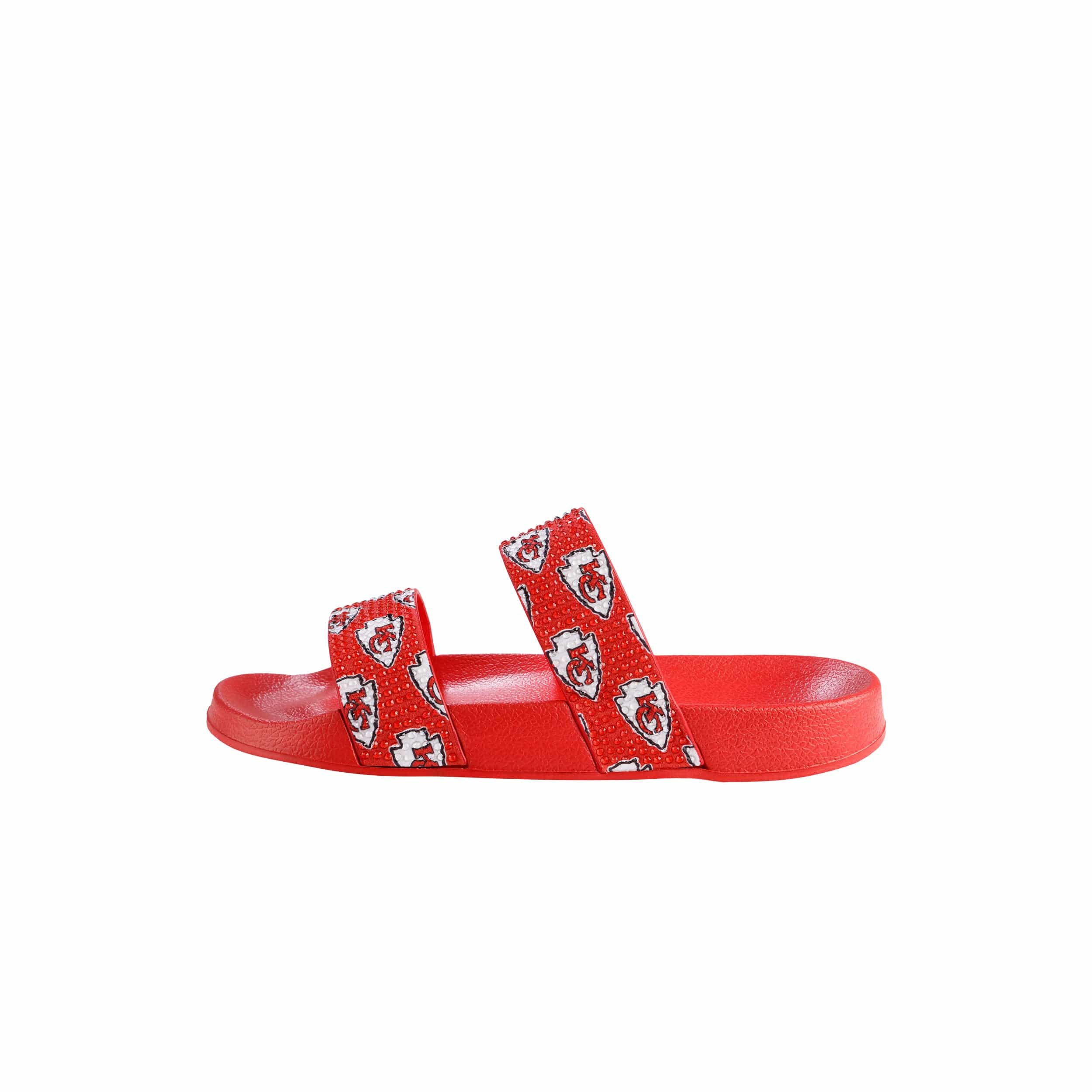 Kansas City Chiefs NFL Womens Double Strap Shimmer Sandal - Image 5