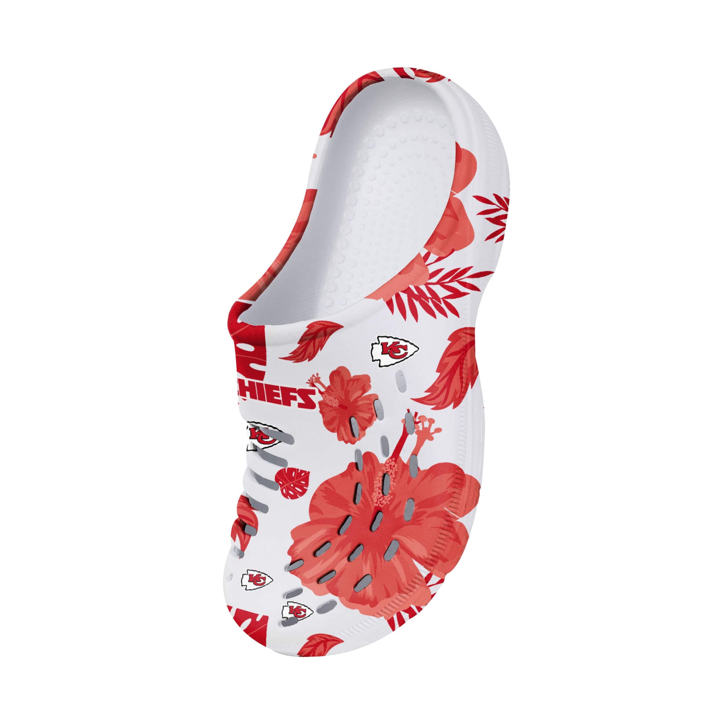 Kansas City Chiefs NFL Womens Floral White Clog - Image 3