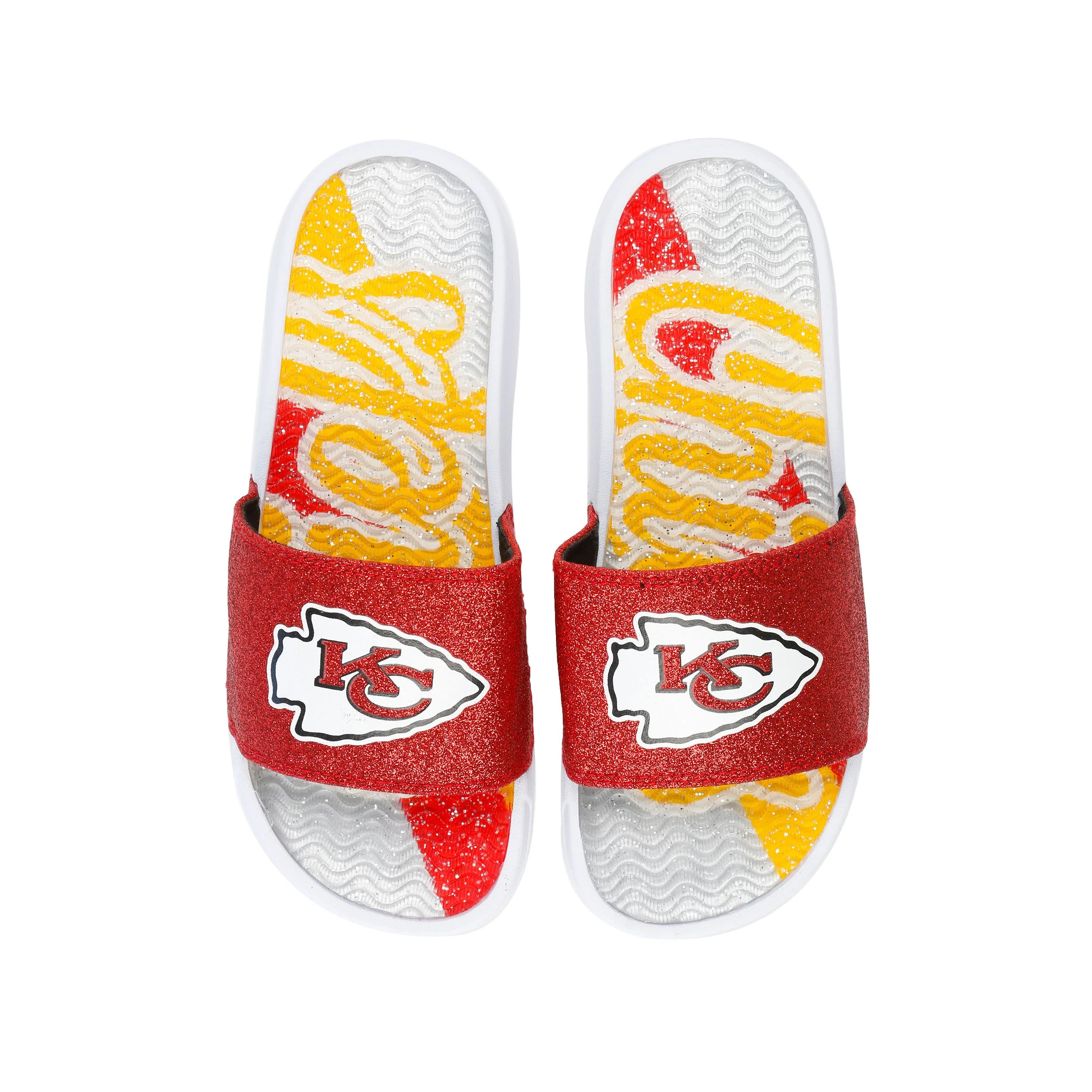 Kansas City Chiefs NFL Womens Glitter Gel Slide - Image 3