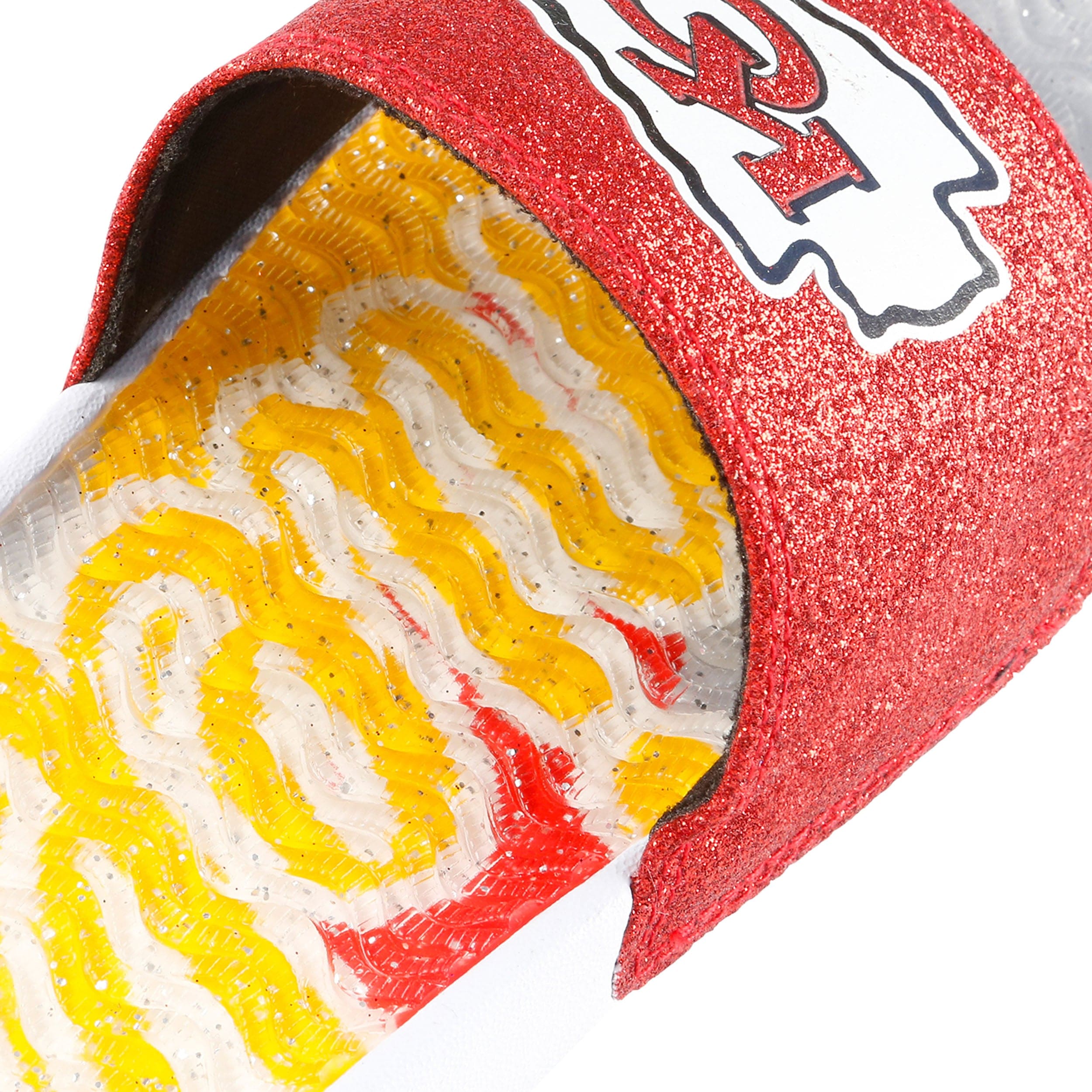 Kansas City Chiefs NFL Womens Glitter Gel Slide - Image 4