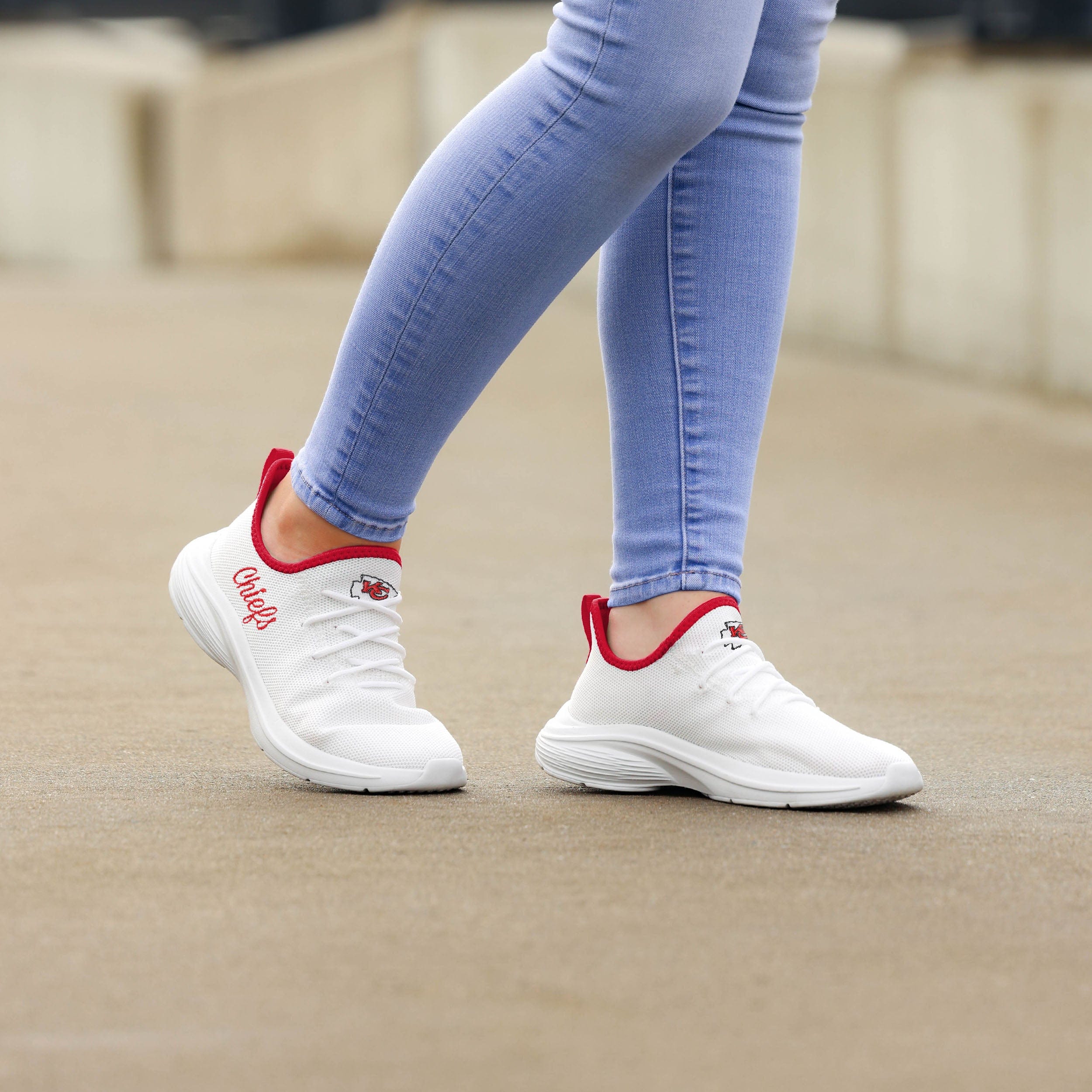 Kansas City Chiefs NFL Womens Midsole White Sneakers - Image 3