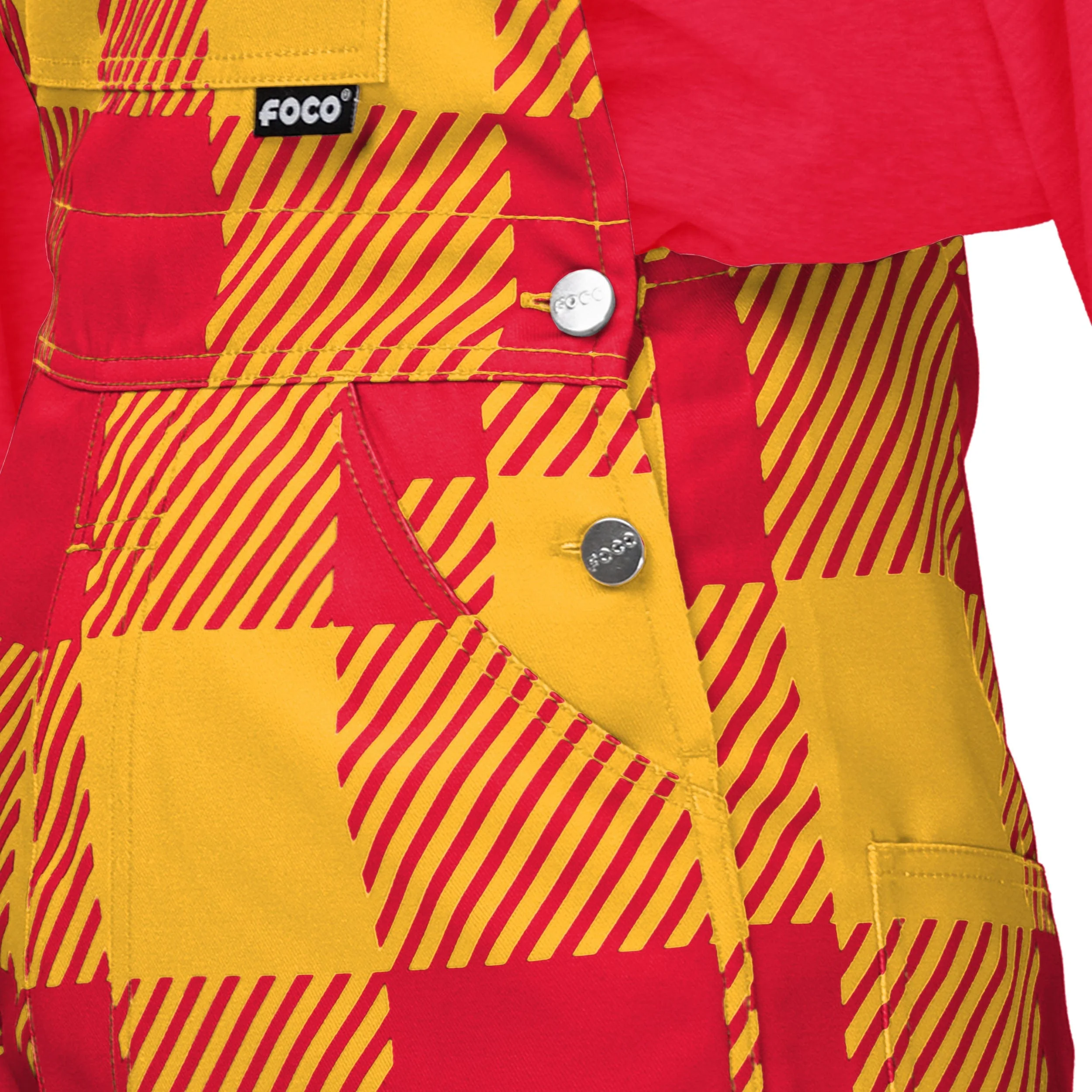 Kansas City Chiefs NFL Womens Plaid Bib Overalls - Image 5