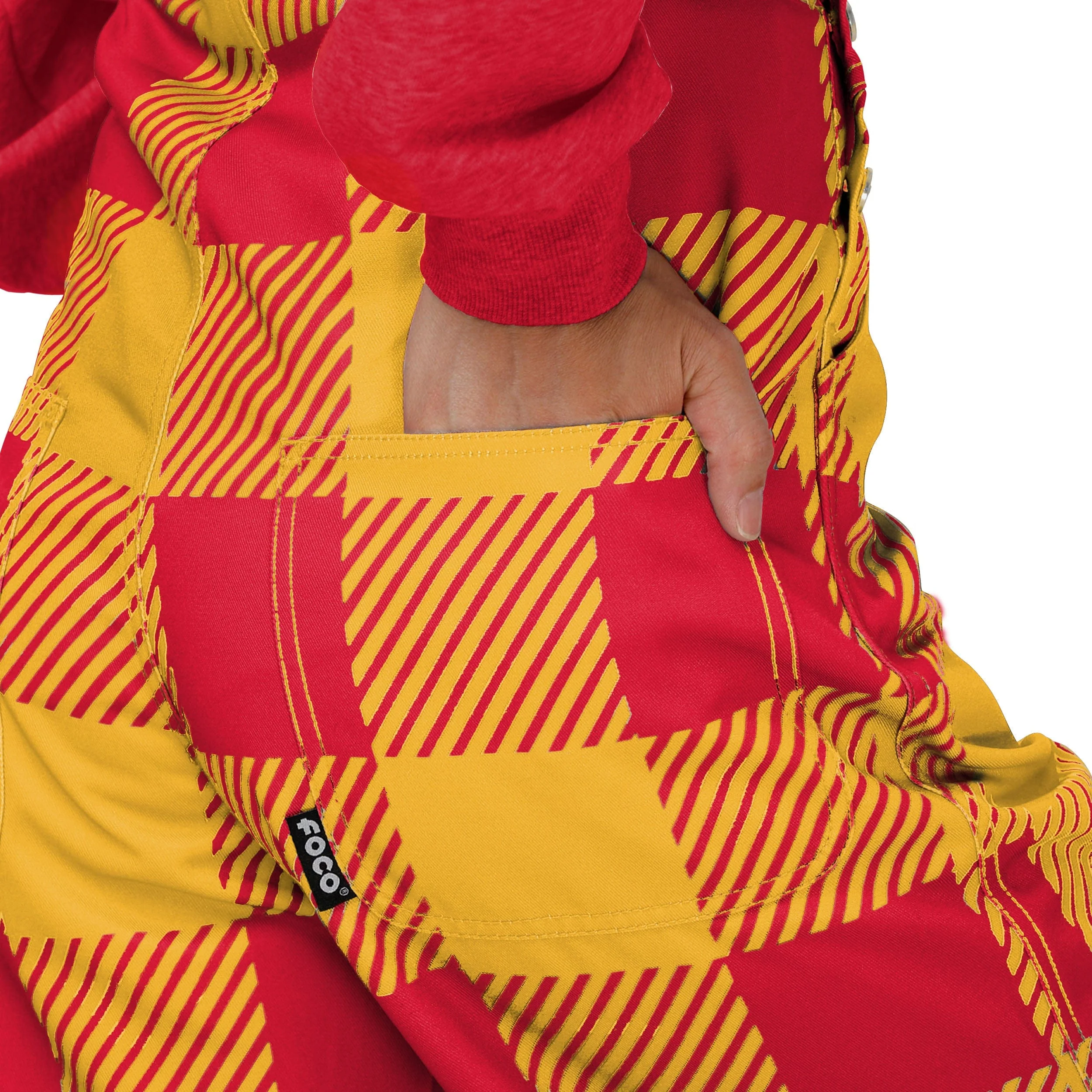 Kansas City Chiefs NFL Womens Plaid Bib Overalls - Image 6