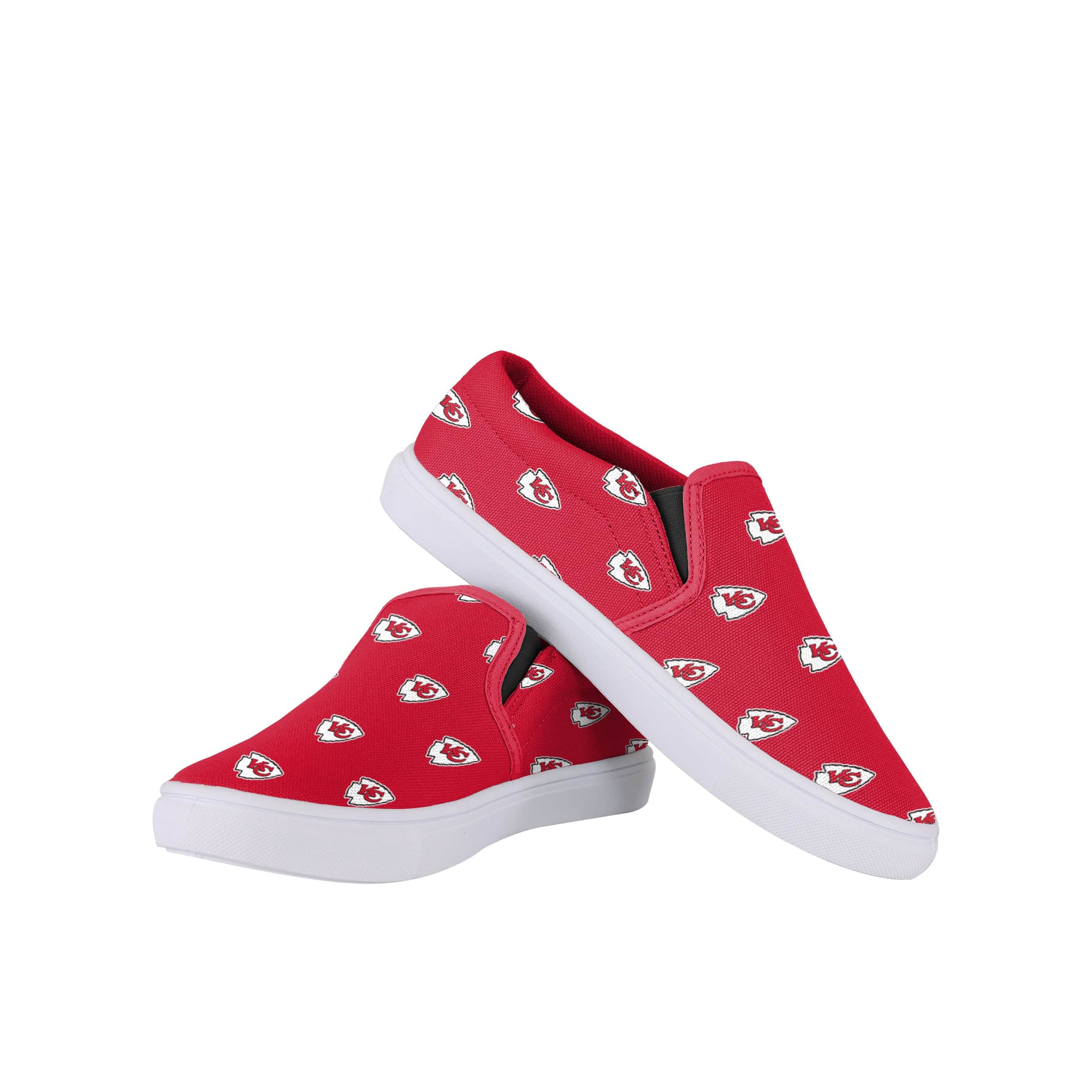 Kansas City Chiefs NFL Womens Repeat Logo Slip On Canvas Shoe