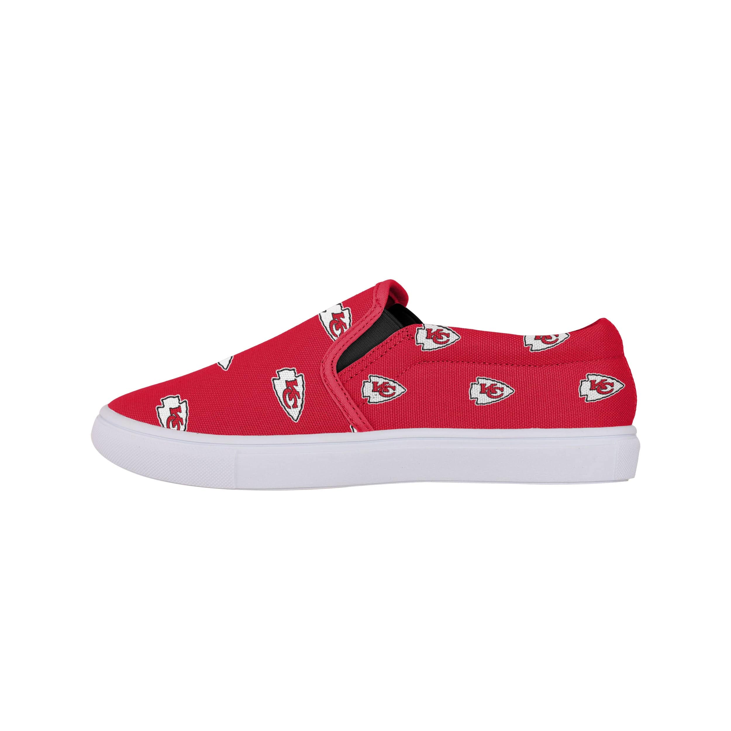 Kansas City Chiefs NFL Womens Repeat Logo Slip On Canvas Shoe - Image 4
