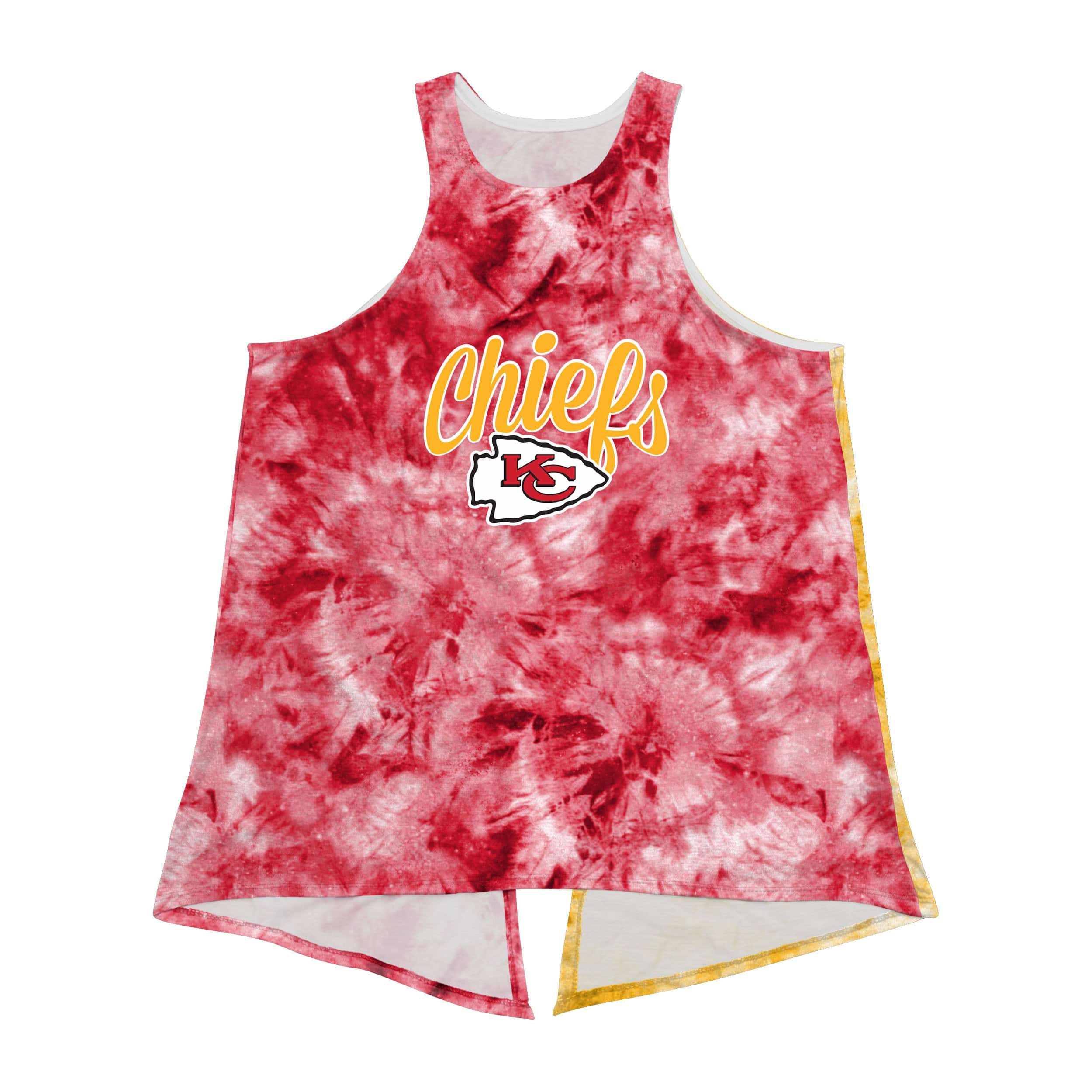 Kansas City Chiefs NFL Womens Script Wordmark Tie-Dye Tie-Breaker Sleeveless Top - Image 3