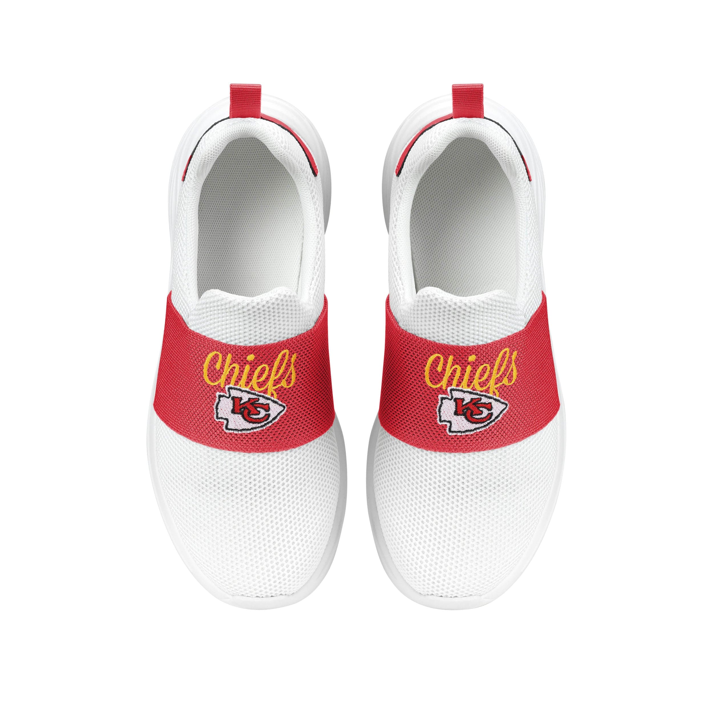 Kansas City Chiefs NFL Womens Script Wordmark White Slip On Sneakers - Image 4