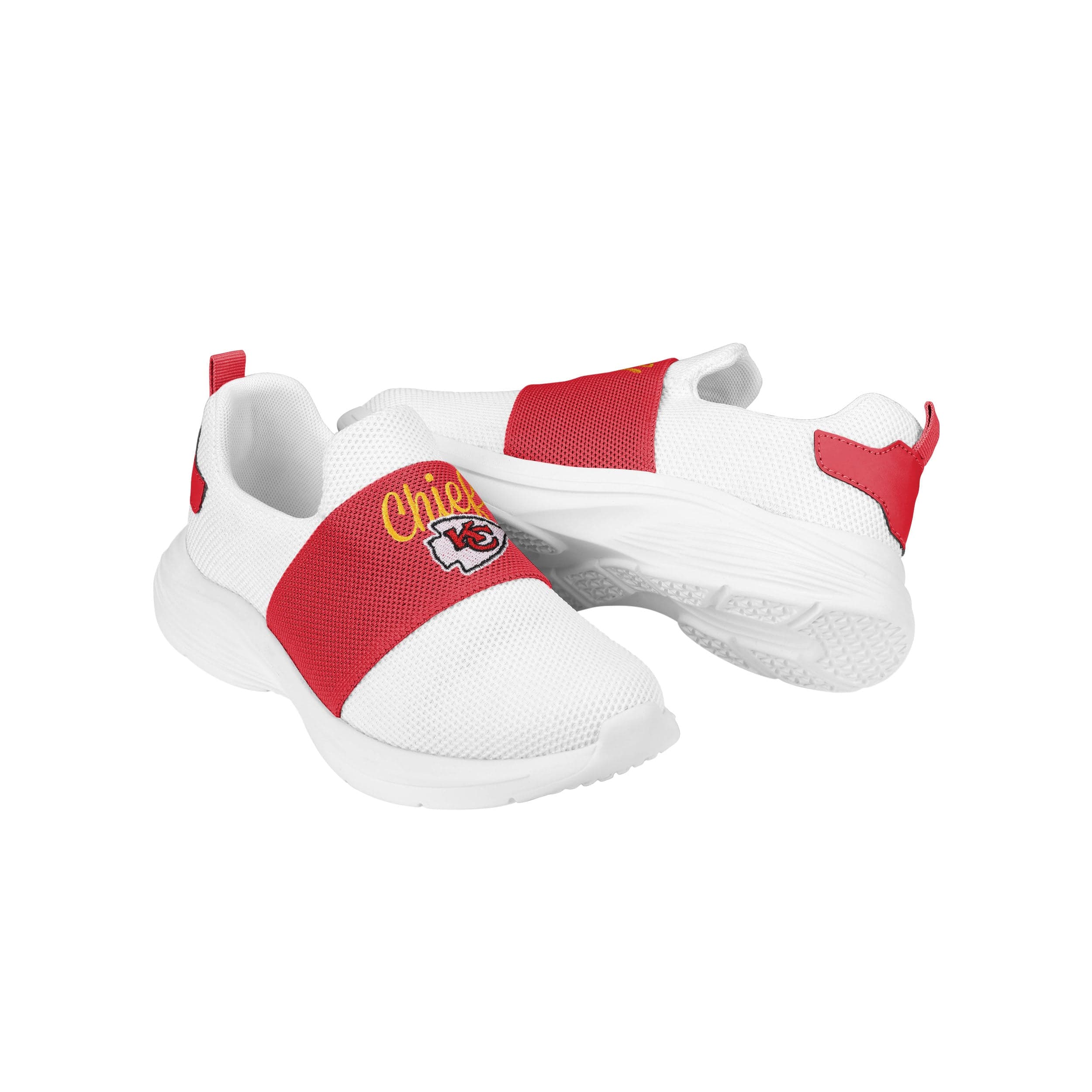 Kansas City Chiefs NFL Womens Script Wordmark White Slip On Sneakers - Image 5