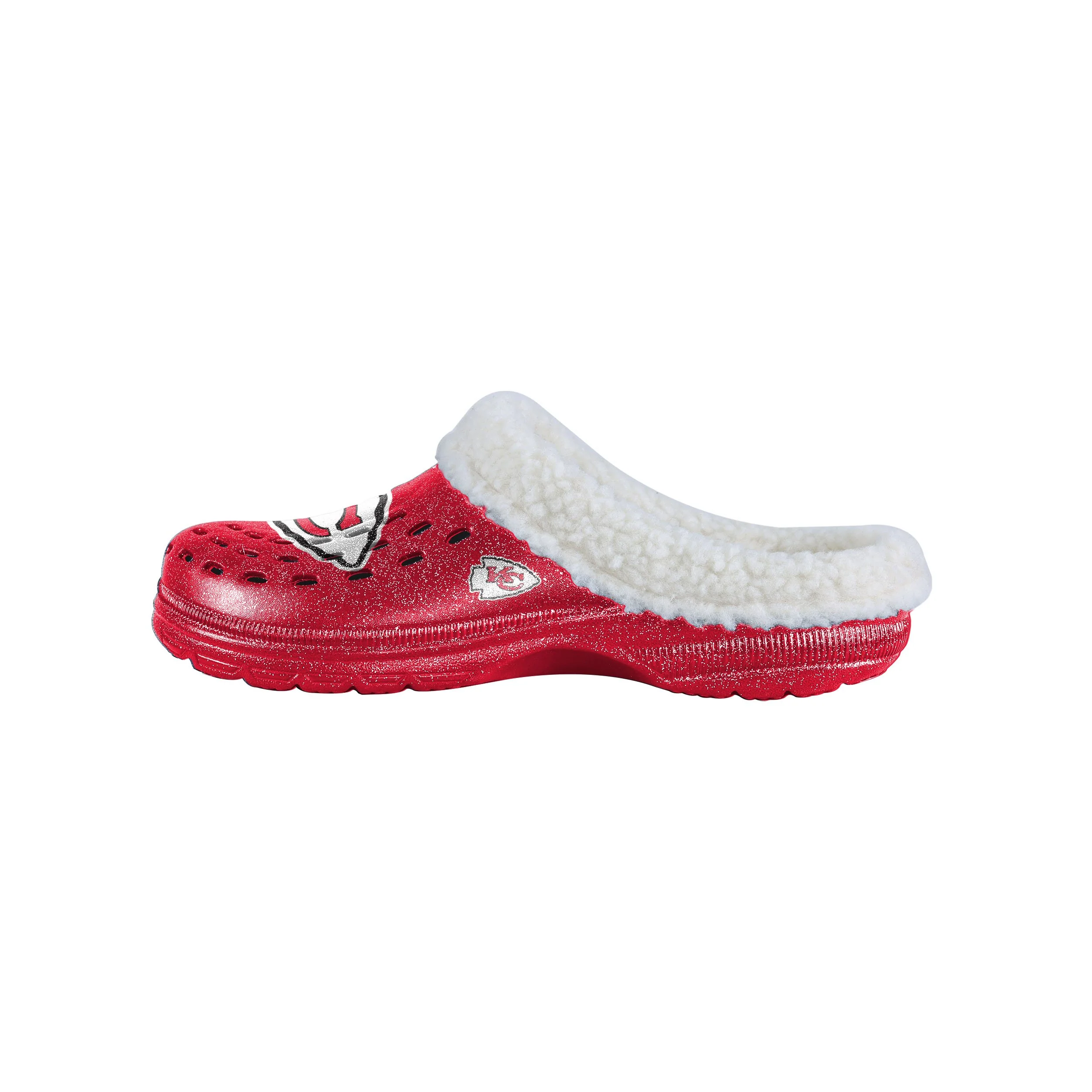Kansas City Chiefs NFL Womens Sherpa Lined Glitter Clog - Image 2