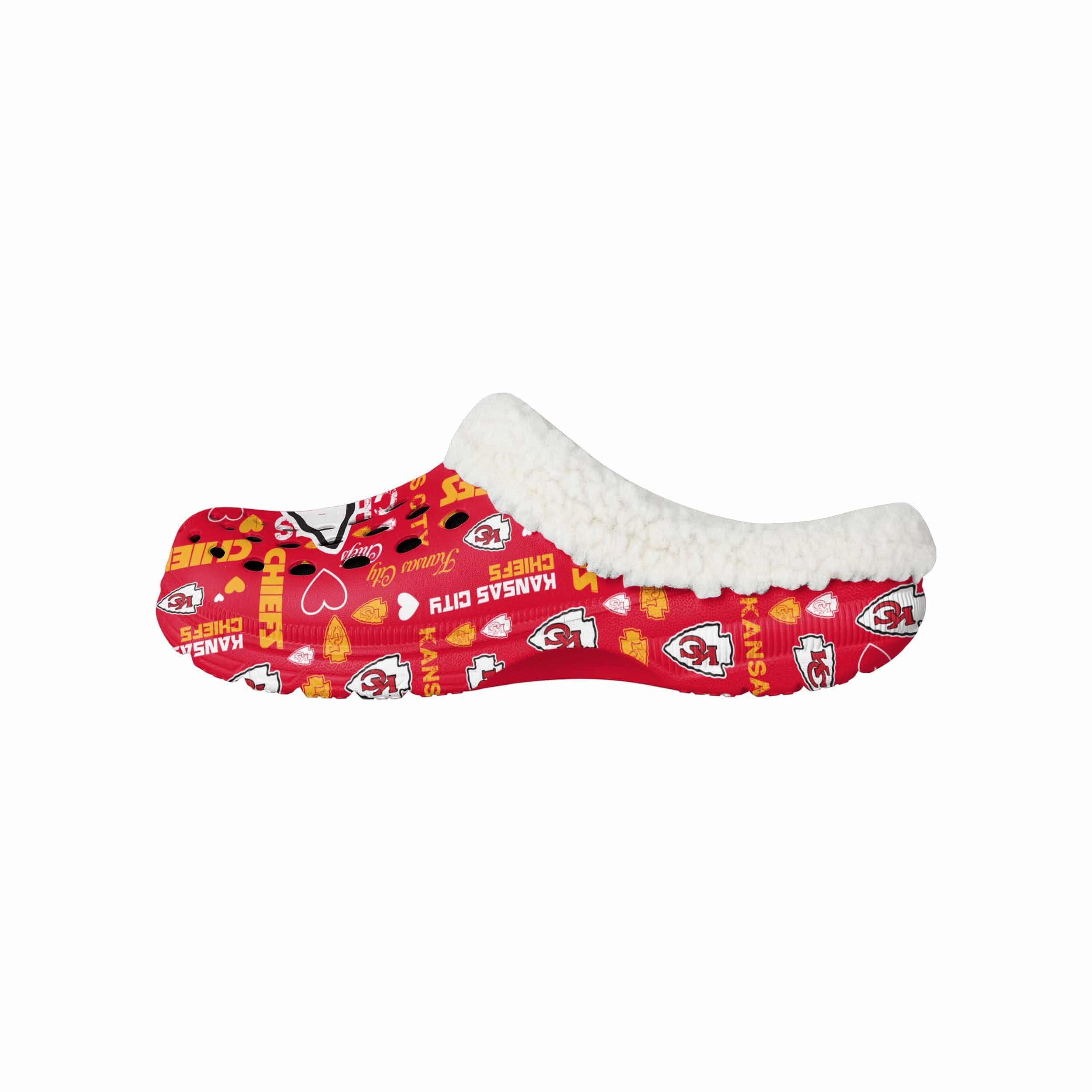 Kansas City Chiefs NFL Womens Sherpa Lined Logo Love Clog - Image 2