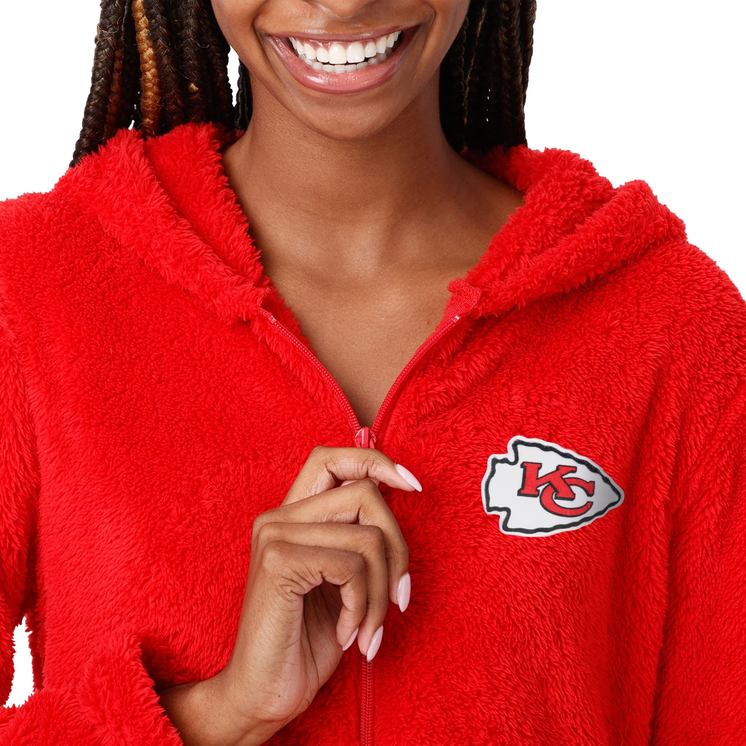 Kansas City Chiefs NFL Womens Short Cozy One Piece Pajamas - Image 3
