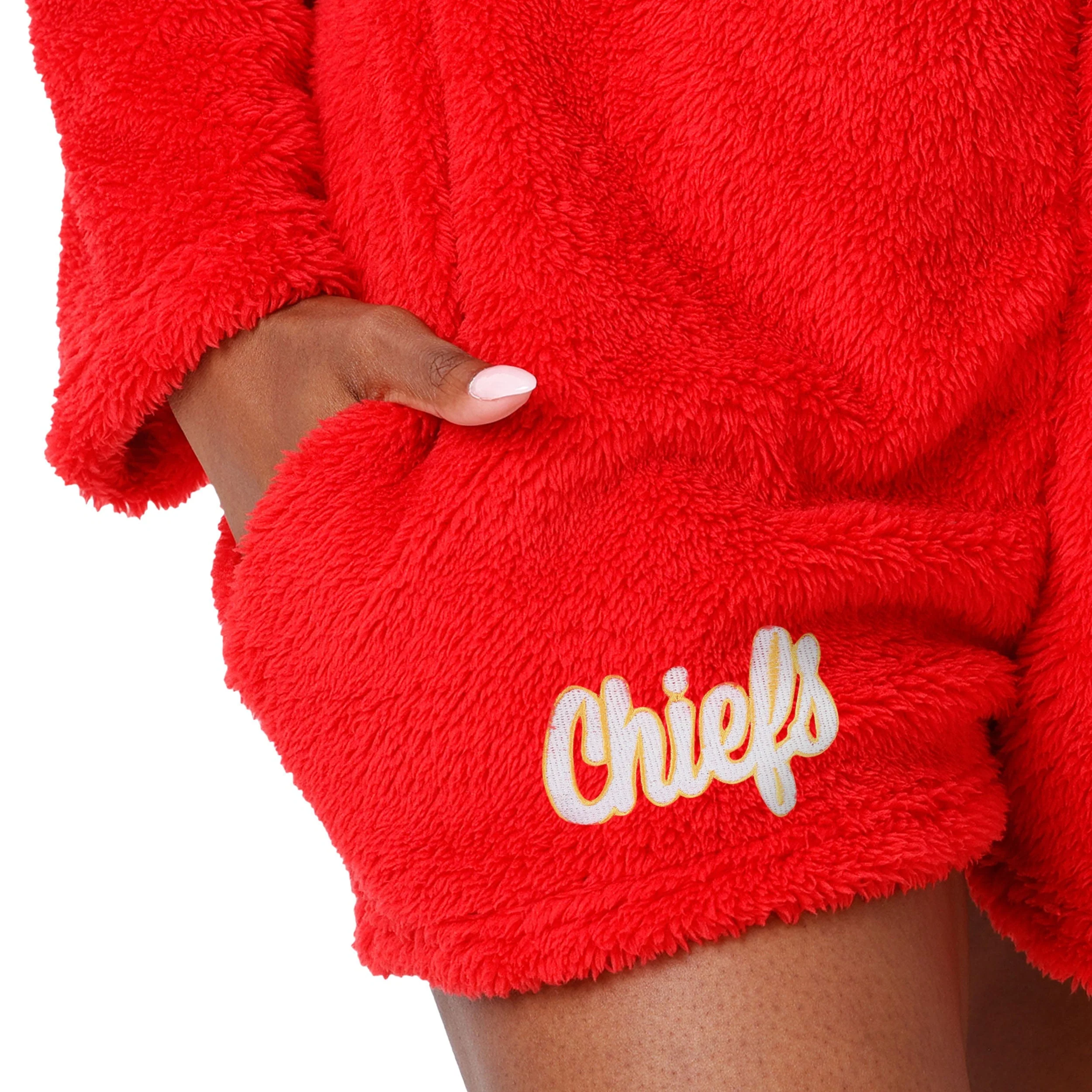 Kansas City Chiefs NFL Womens Short Cozy One Piece Pajamas - Image 4