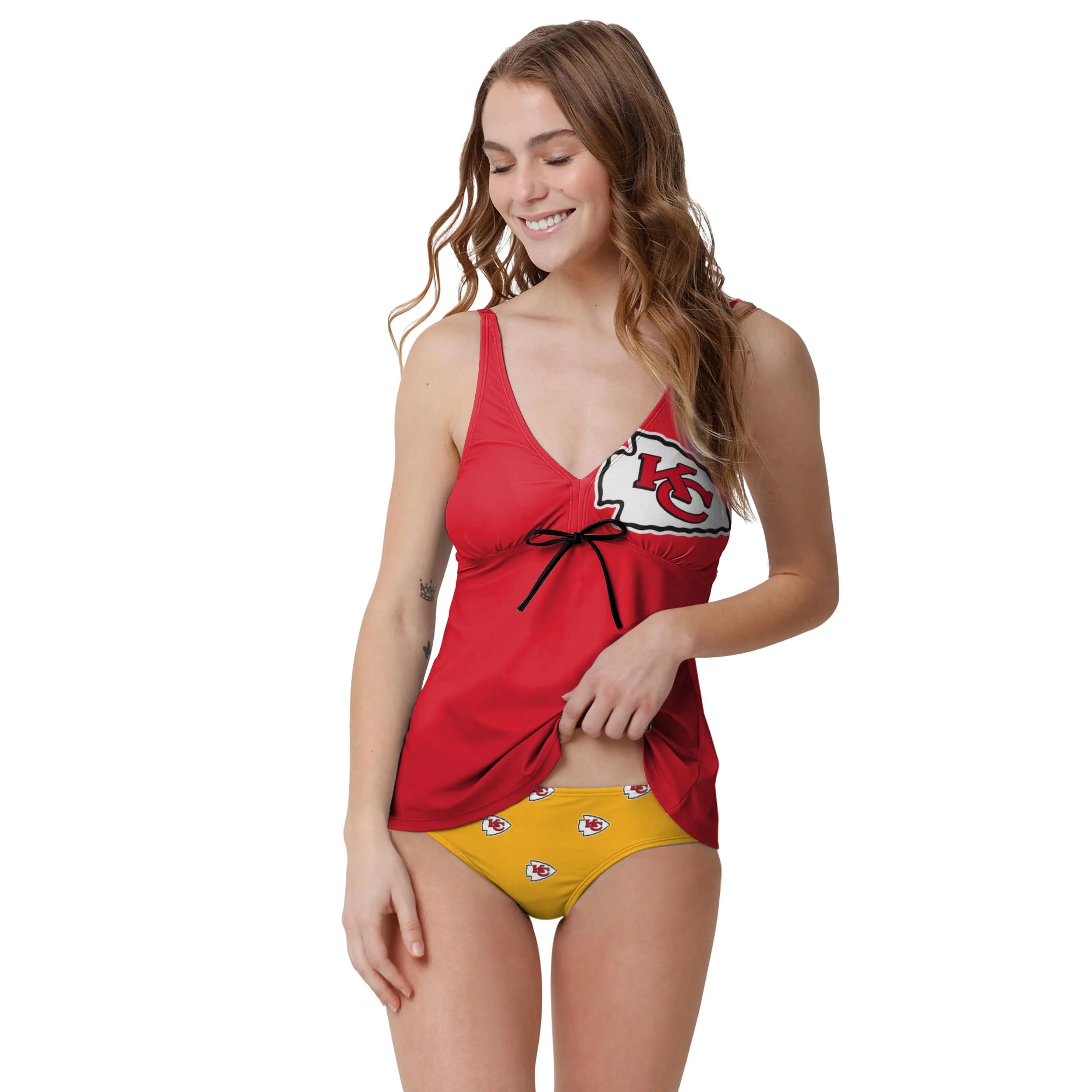 Kansas City Chiefs NFL Womens Summertime Solid Tankini - Image 5