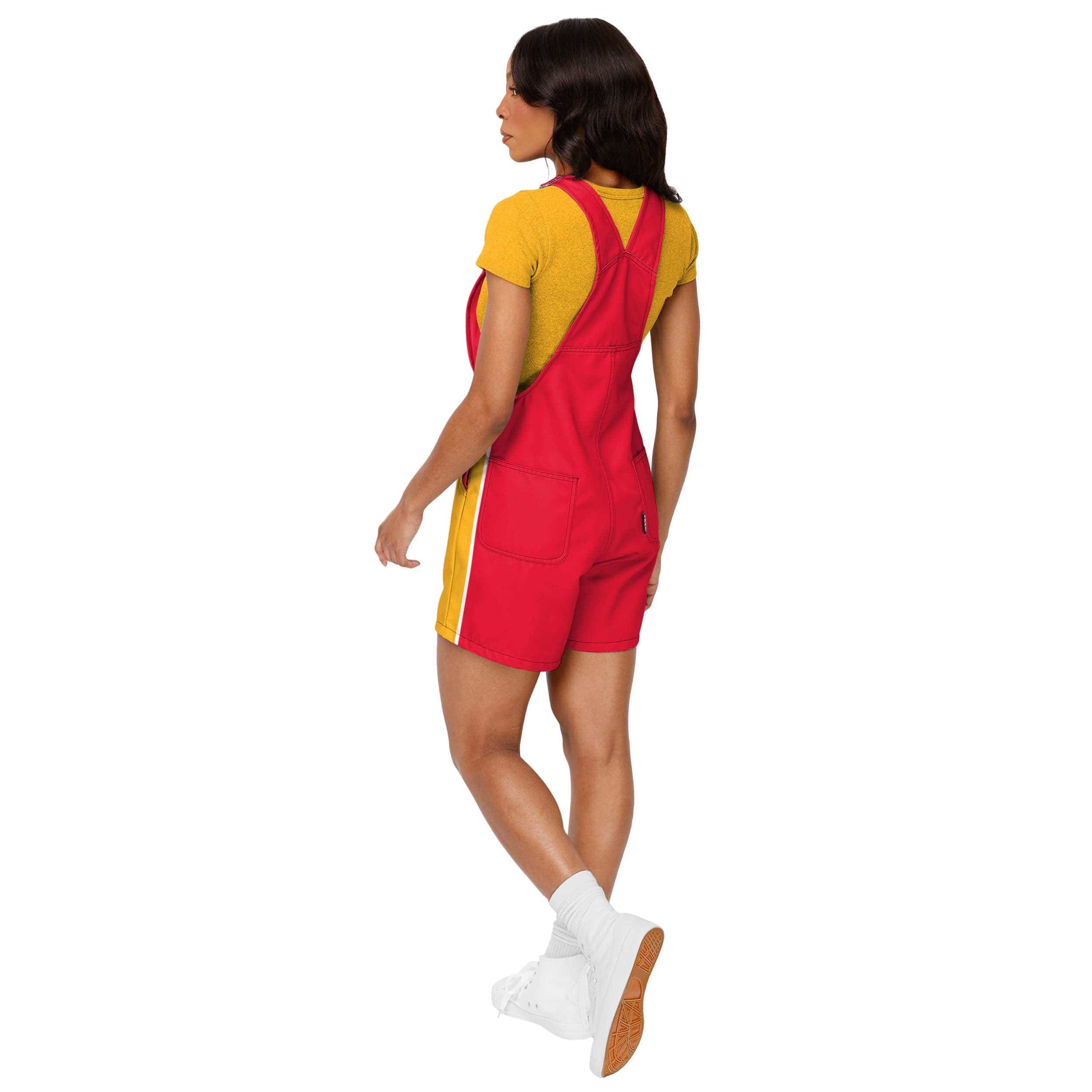 Kansas City Chiefs NFL Womens Team Stripe Bib Shortalls - Image 2