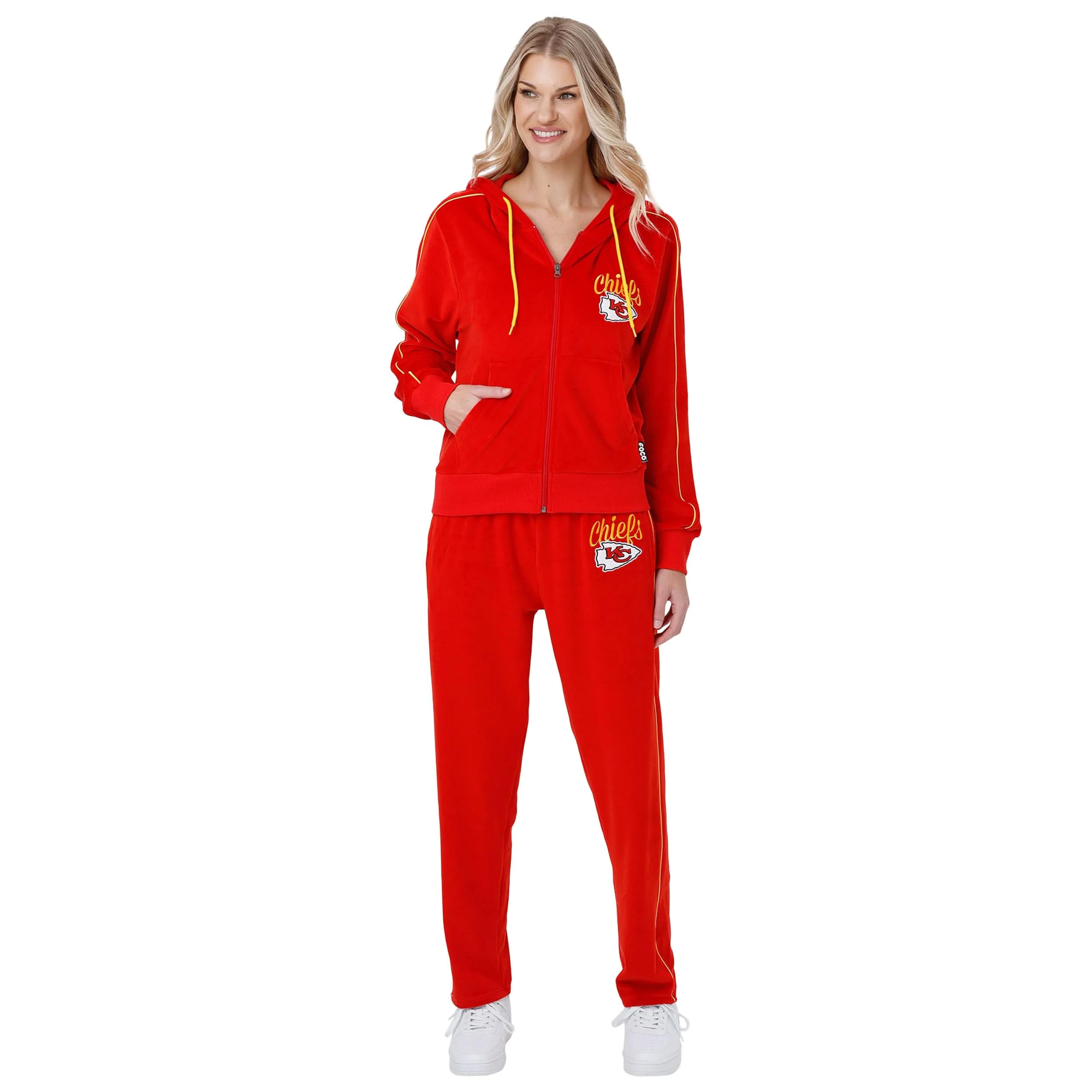 Kansas City Chiefs NFL Womens Velour Zip Up Top - Image 5